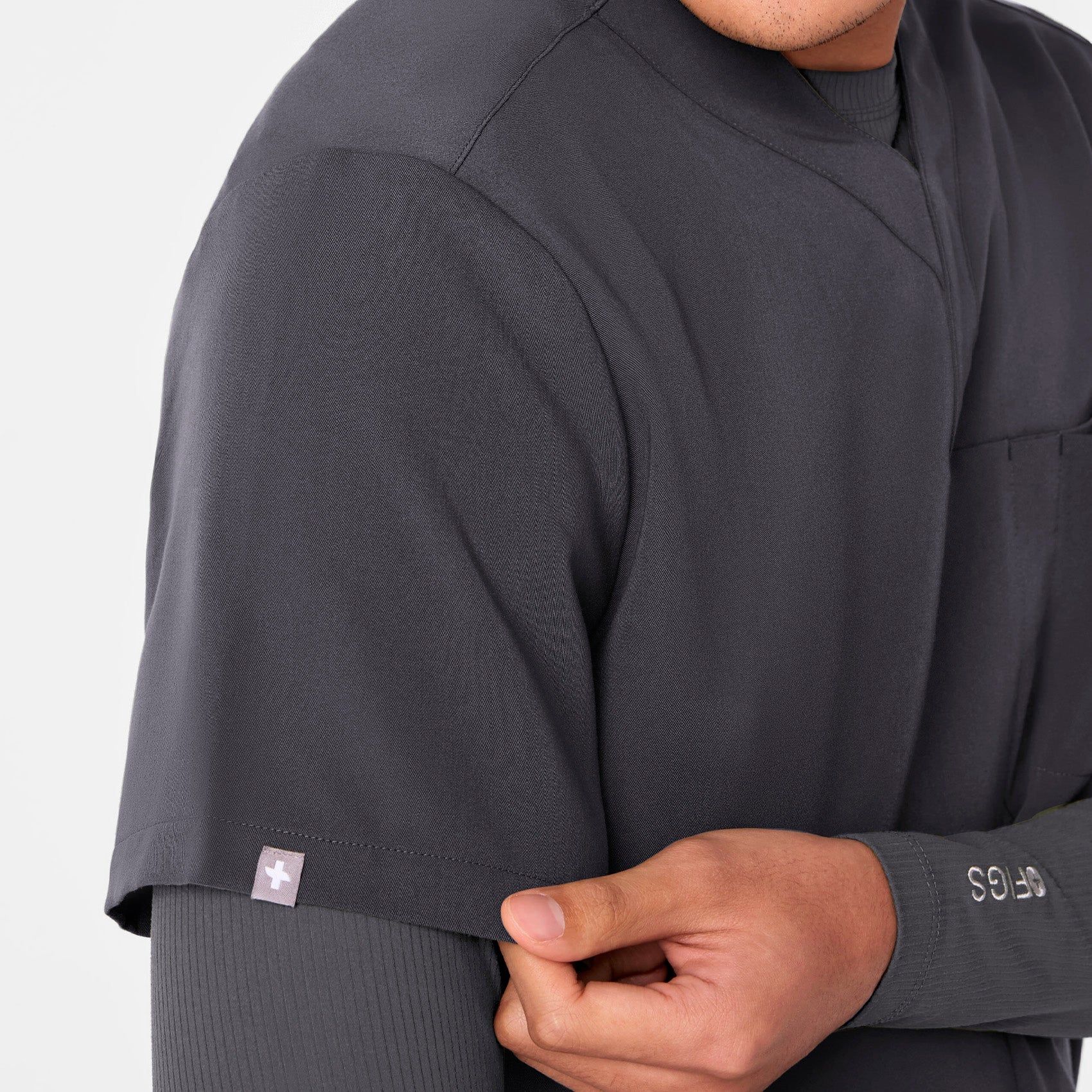 Surrey V-Neck Scrub Top - Charcoal