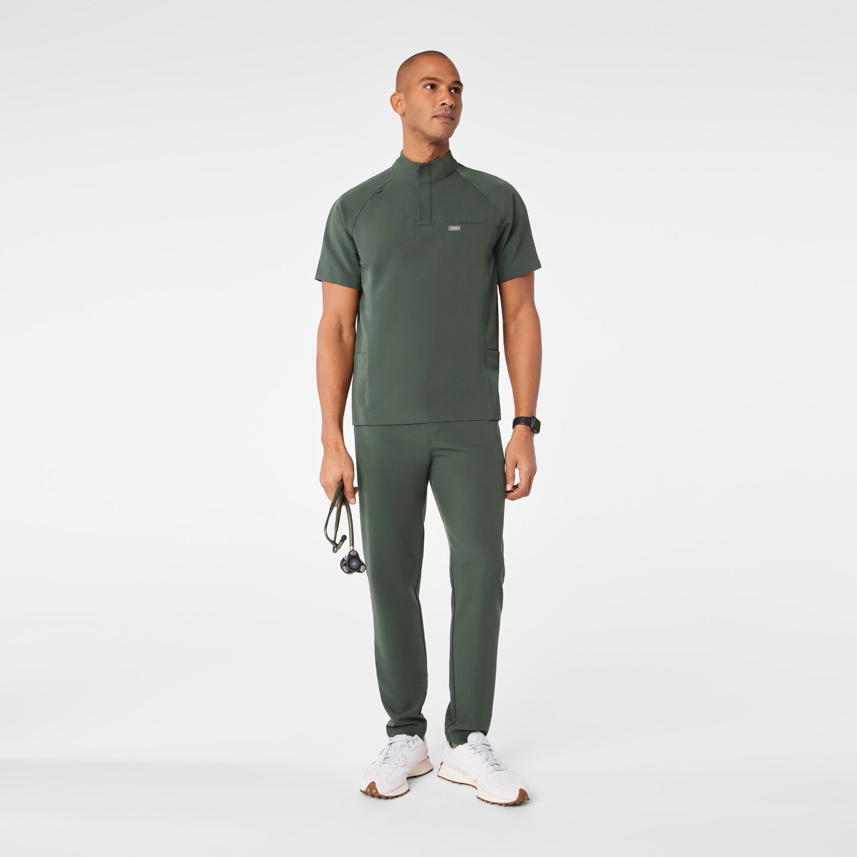 Timmons Mock-Neck Scrub Top - Moss
