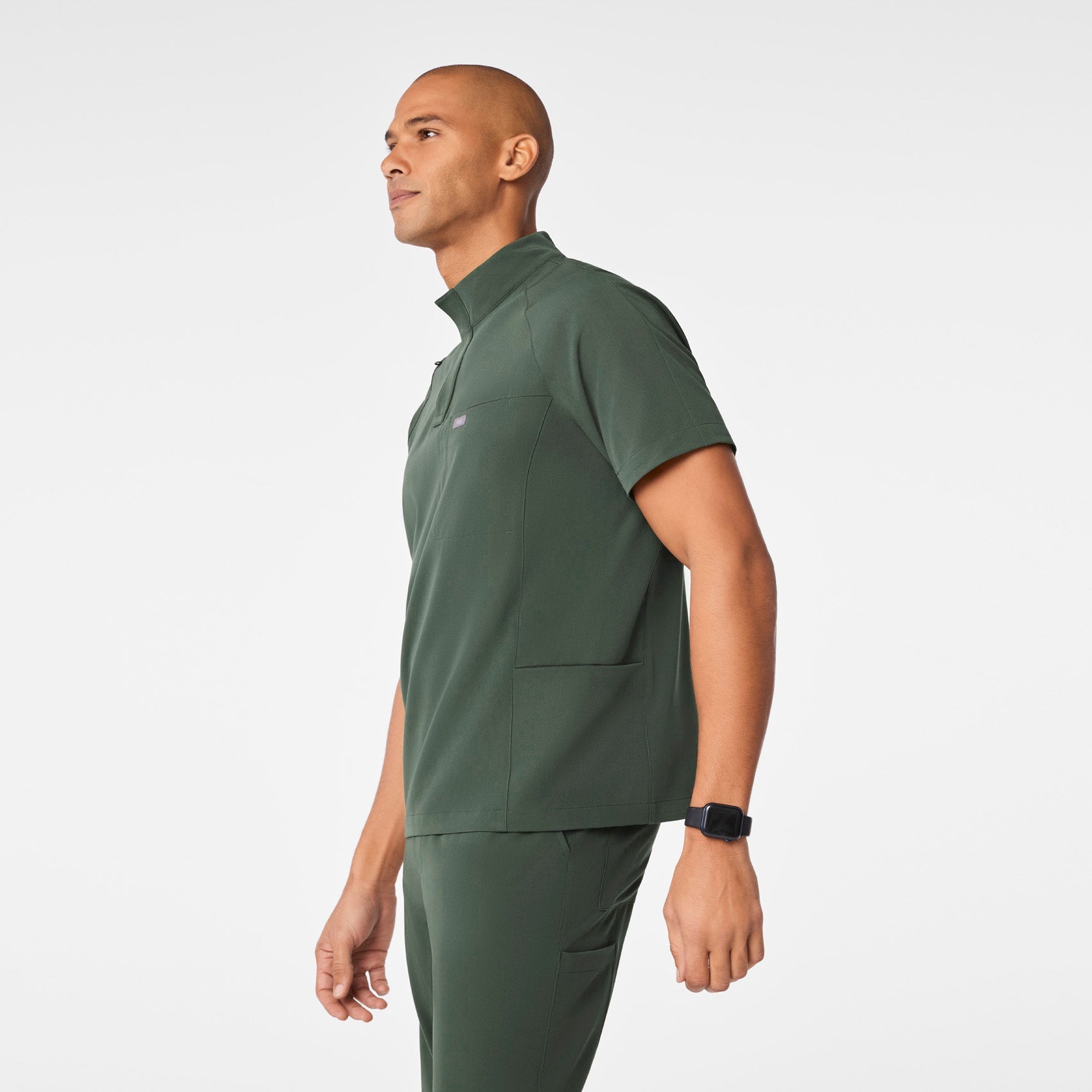 Timmons Mock-Neck Scrub Top - Moss