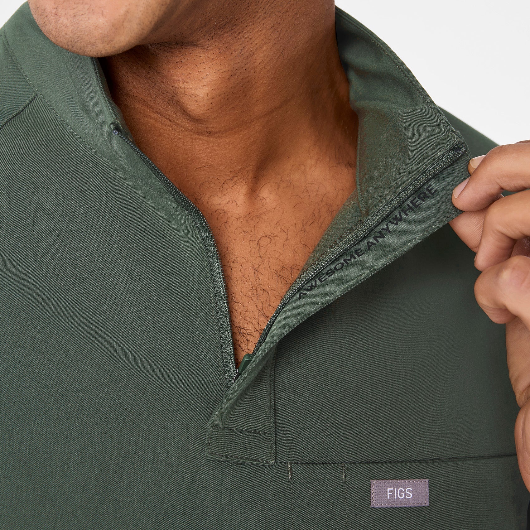 Timmons Mock-Neck Scrub Top - Moss