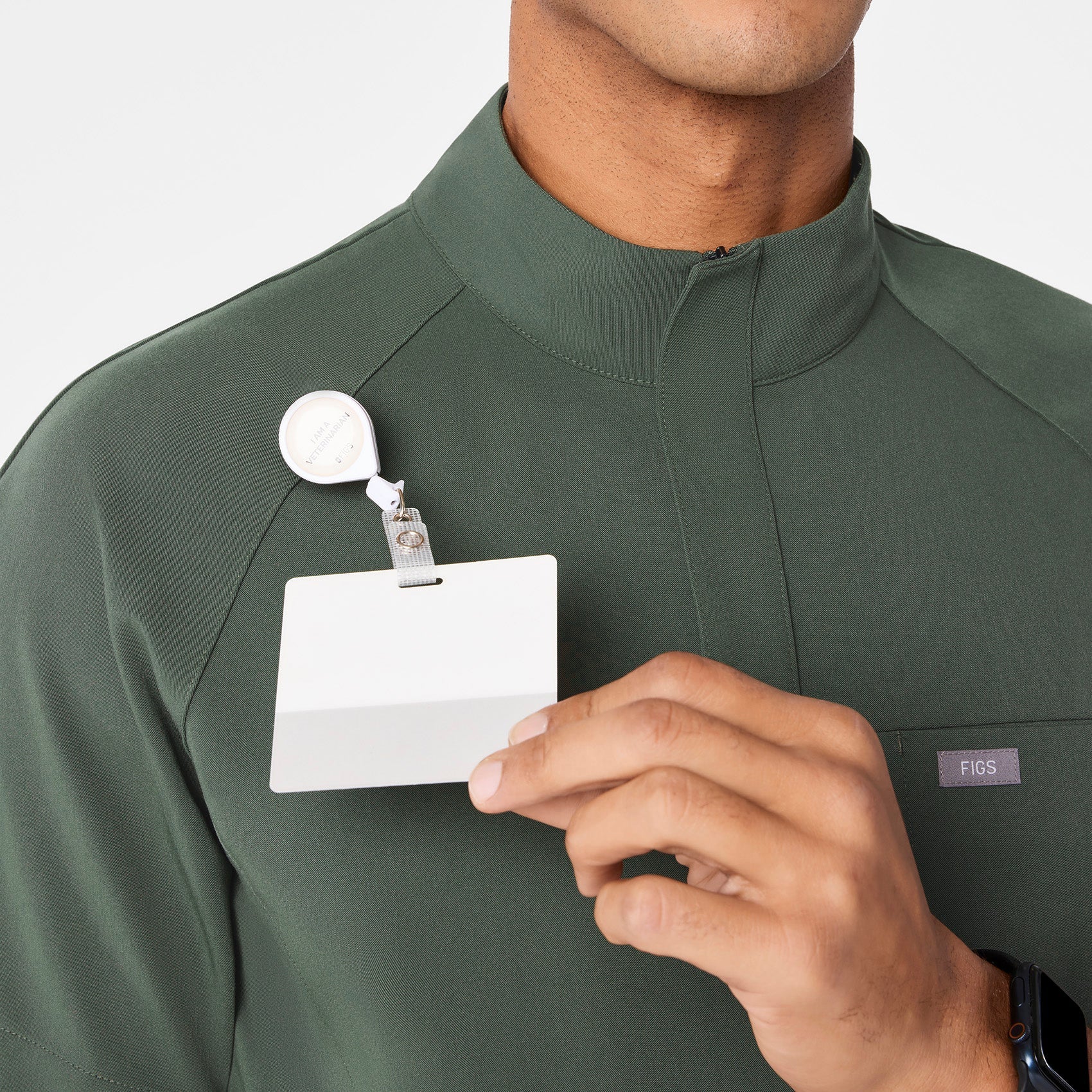 Timmons Mock-Neck Scrub Top - Moss