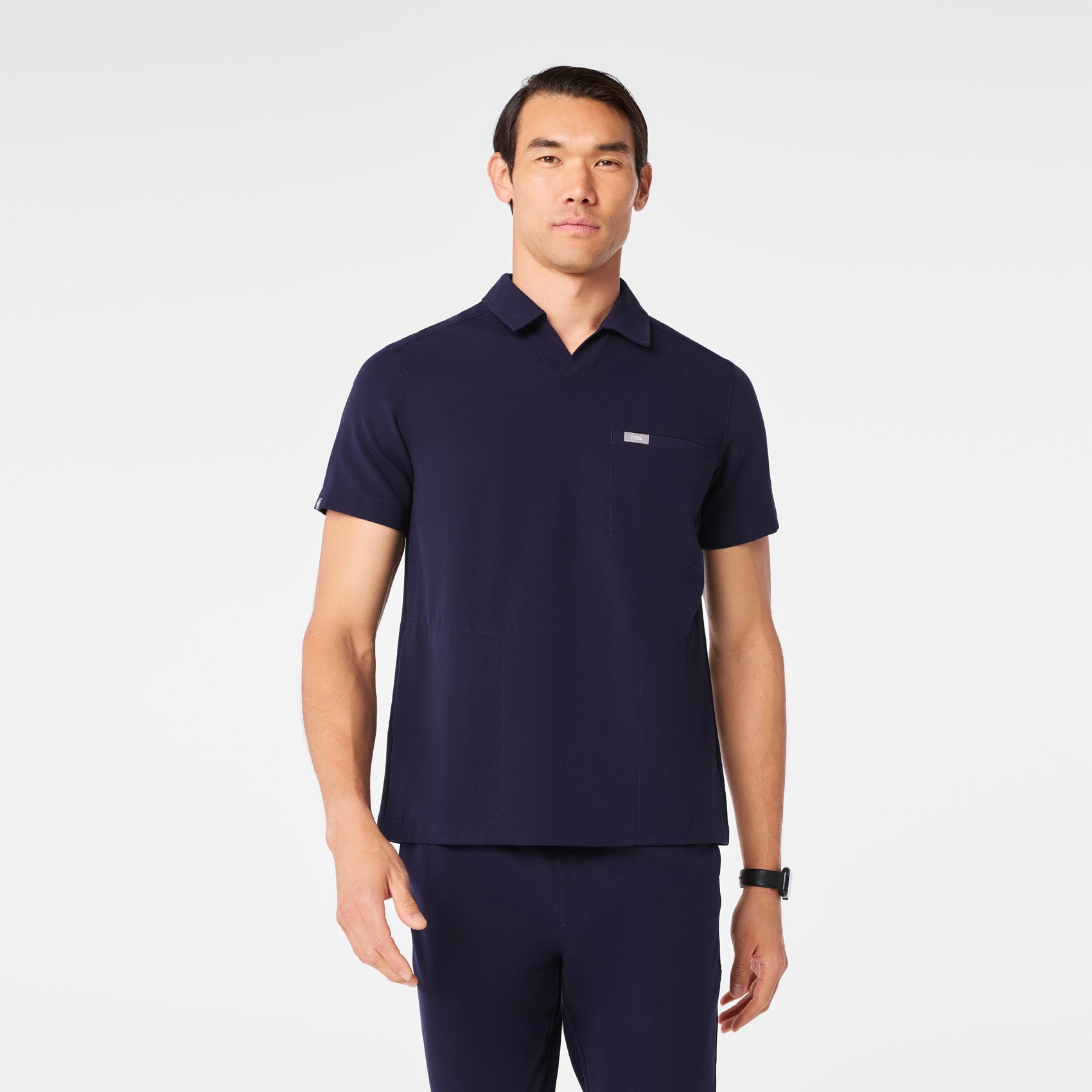 Arad Polo Scrub Top - Navy