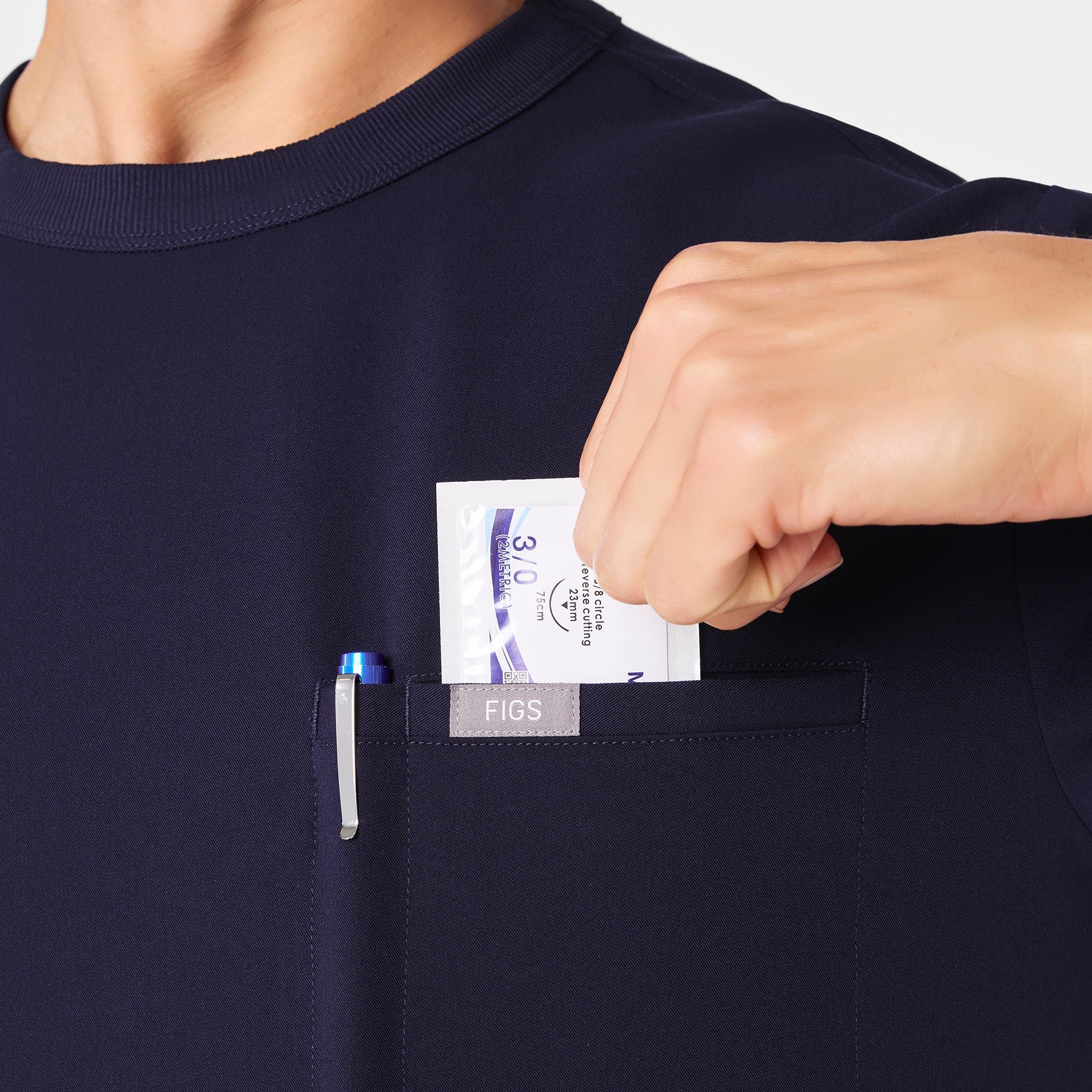  Easton Crewneck Scrub Top - Navy