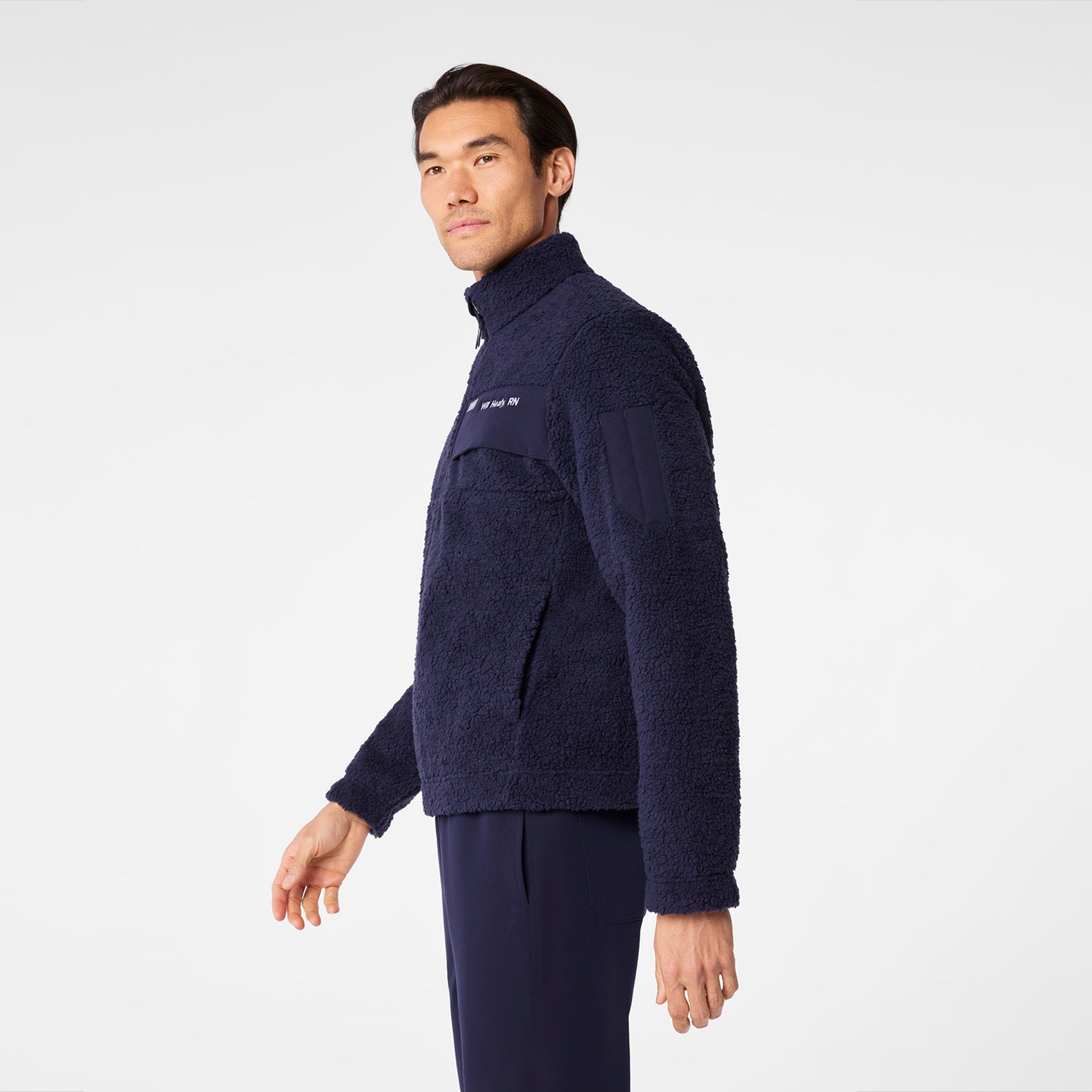 High-Pile Fleece Pullover - Navy