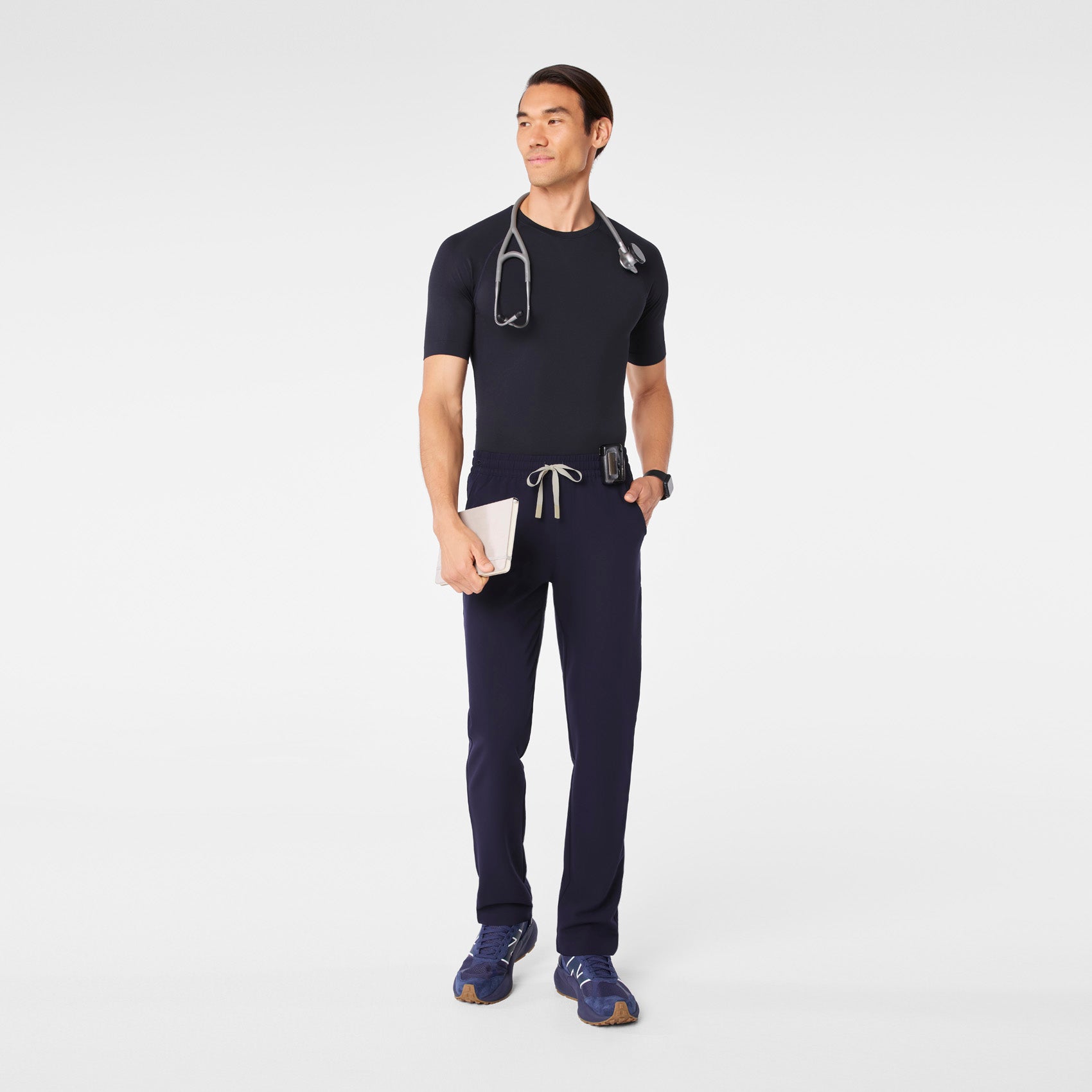 Makato Seamless Short-Sleeve Underscrub - Navy