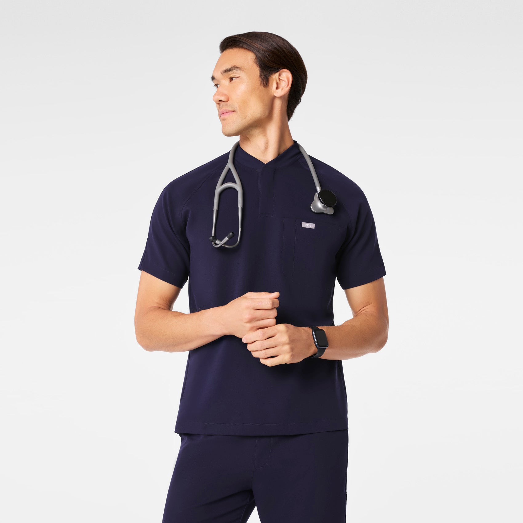 Stratton Henley Scrub Top - Navy