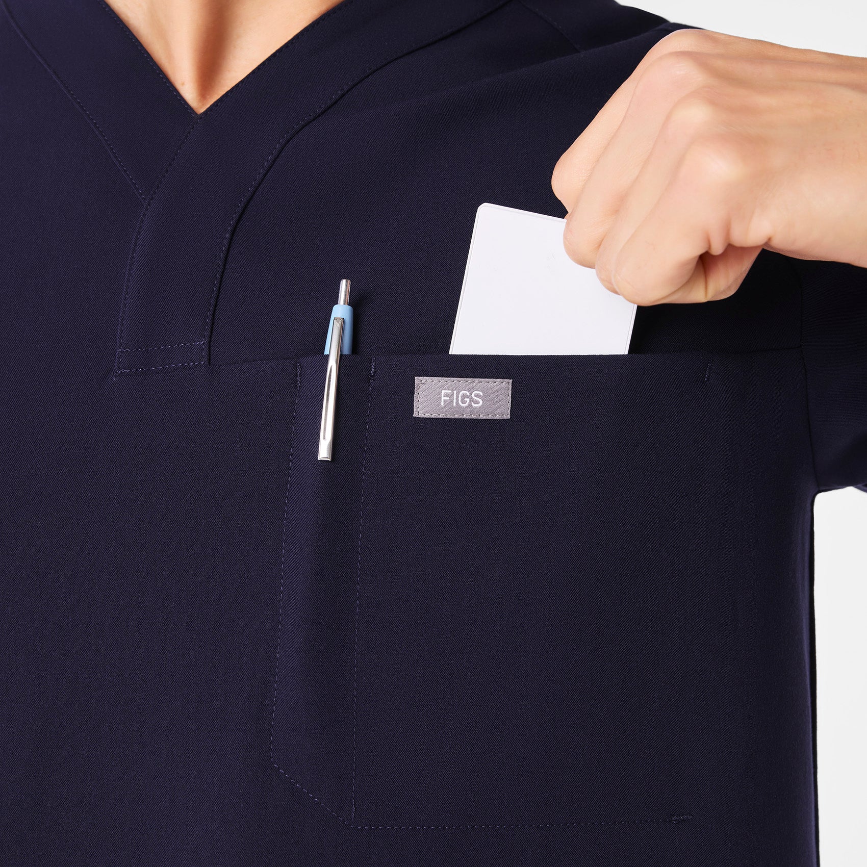 Surrey V-Neck Scrub Top - Navy