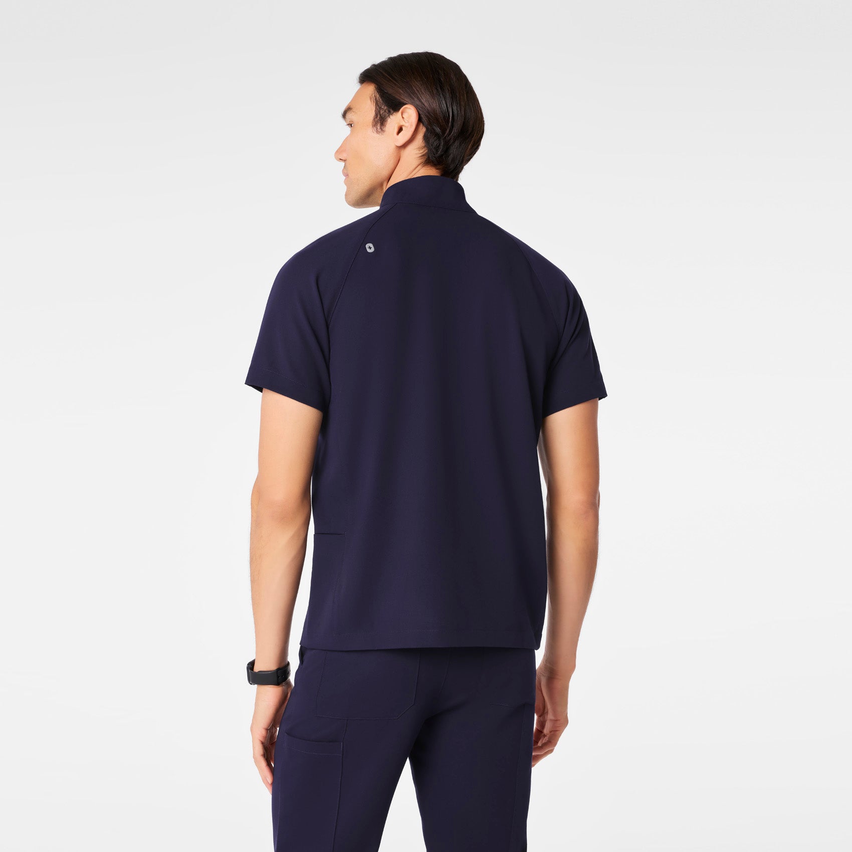 Timmons Mock-Neck Scrub Top - Navy