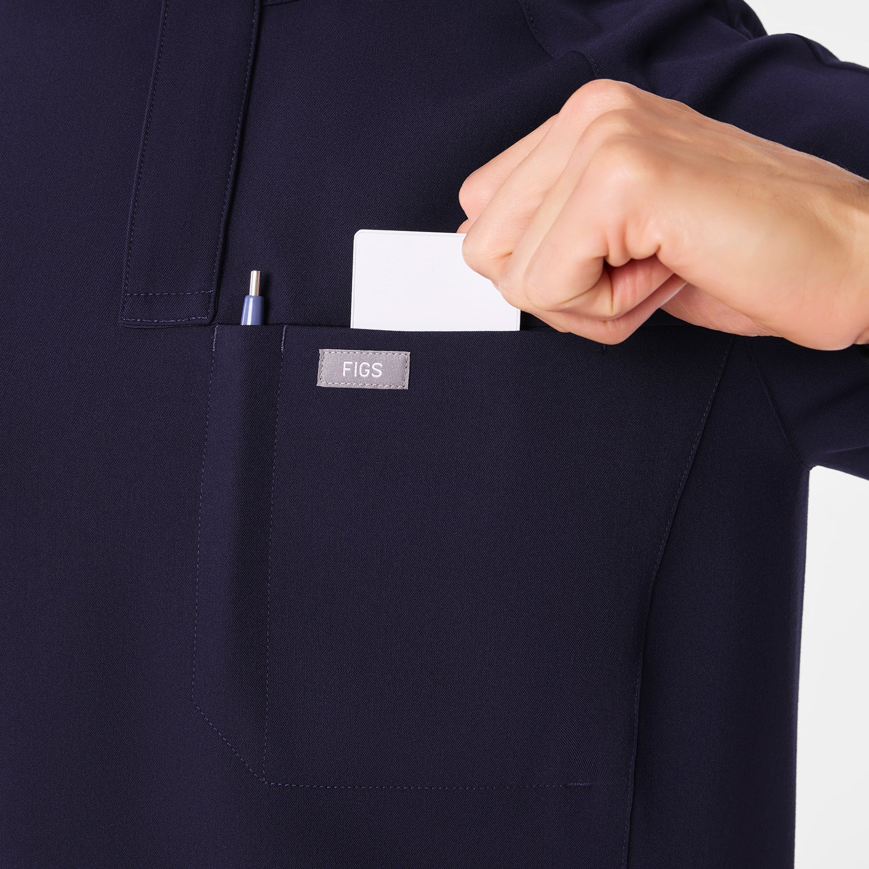 Timmons Mock-Neck Scrub Top - Navy