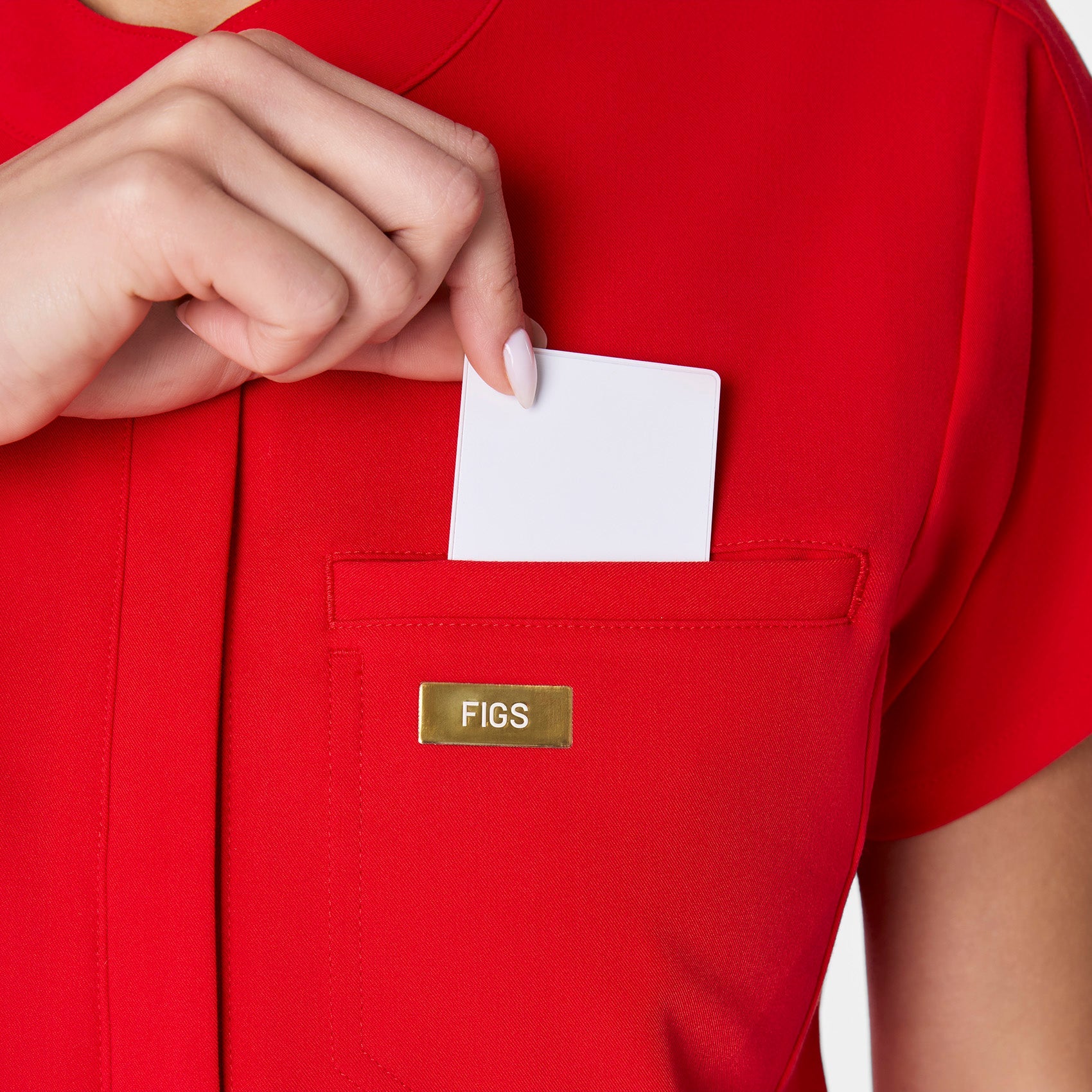 Montex Relaxed Scrub Top - Pop Red