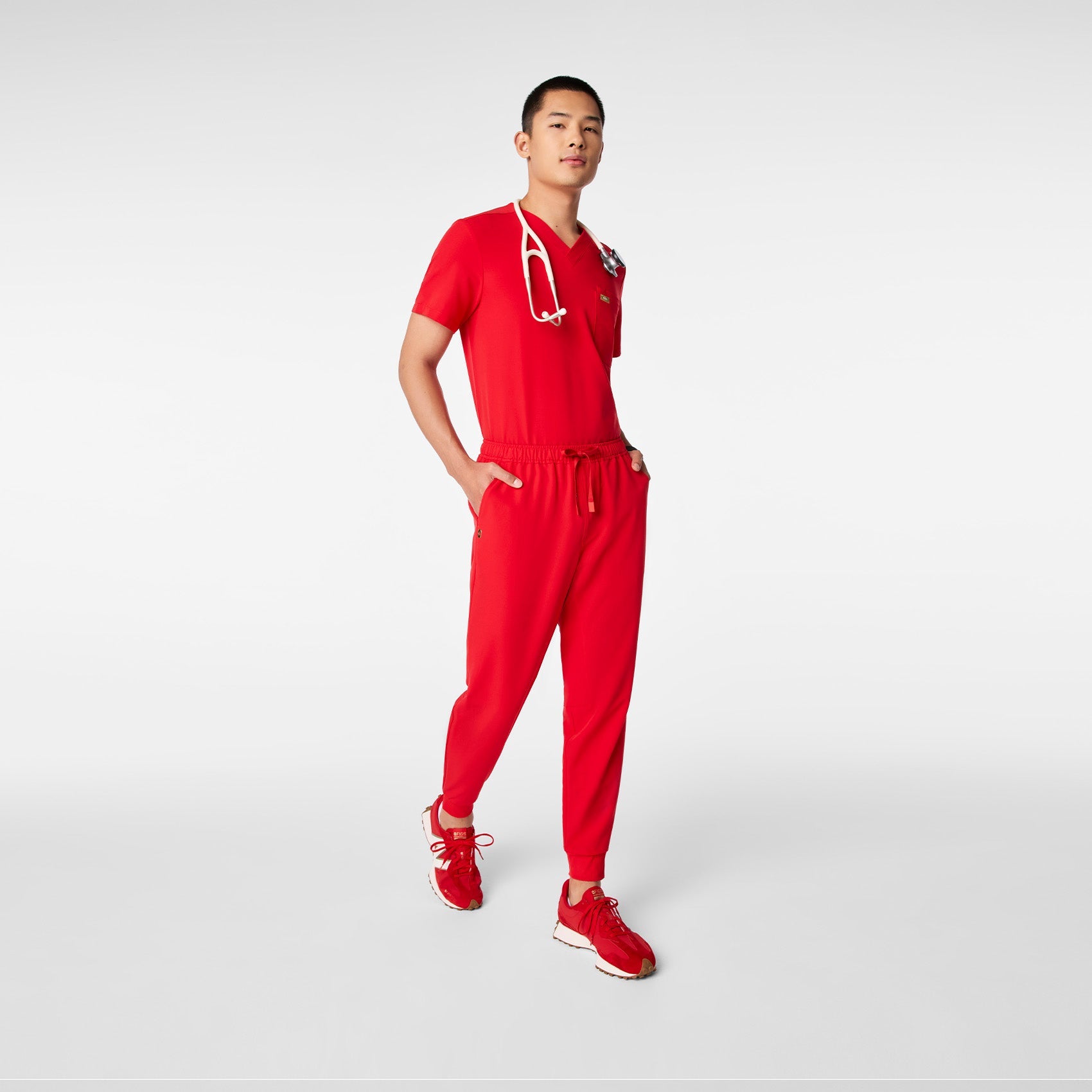 Leon Scrub Top™ - Pop Red