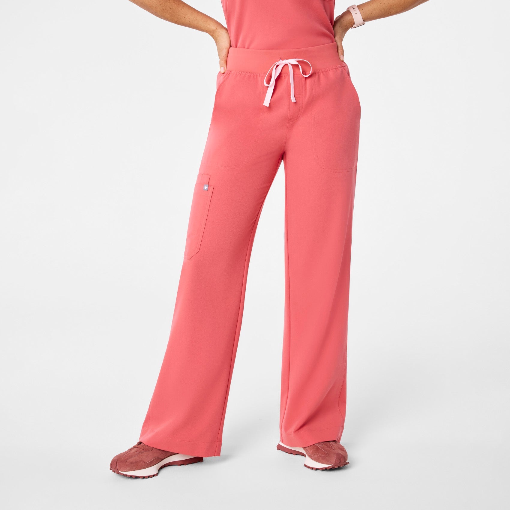 Isabel High-Rise Wide-Leg Scrub Pant - Pulmonary Pink