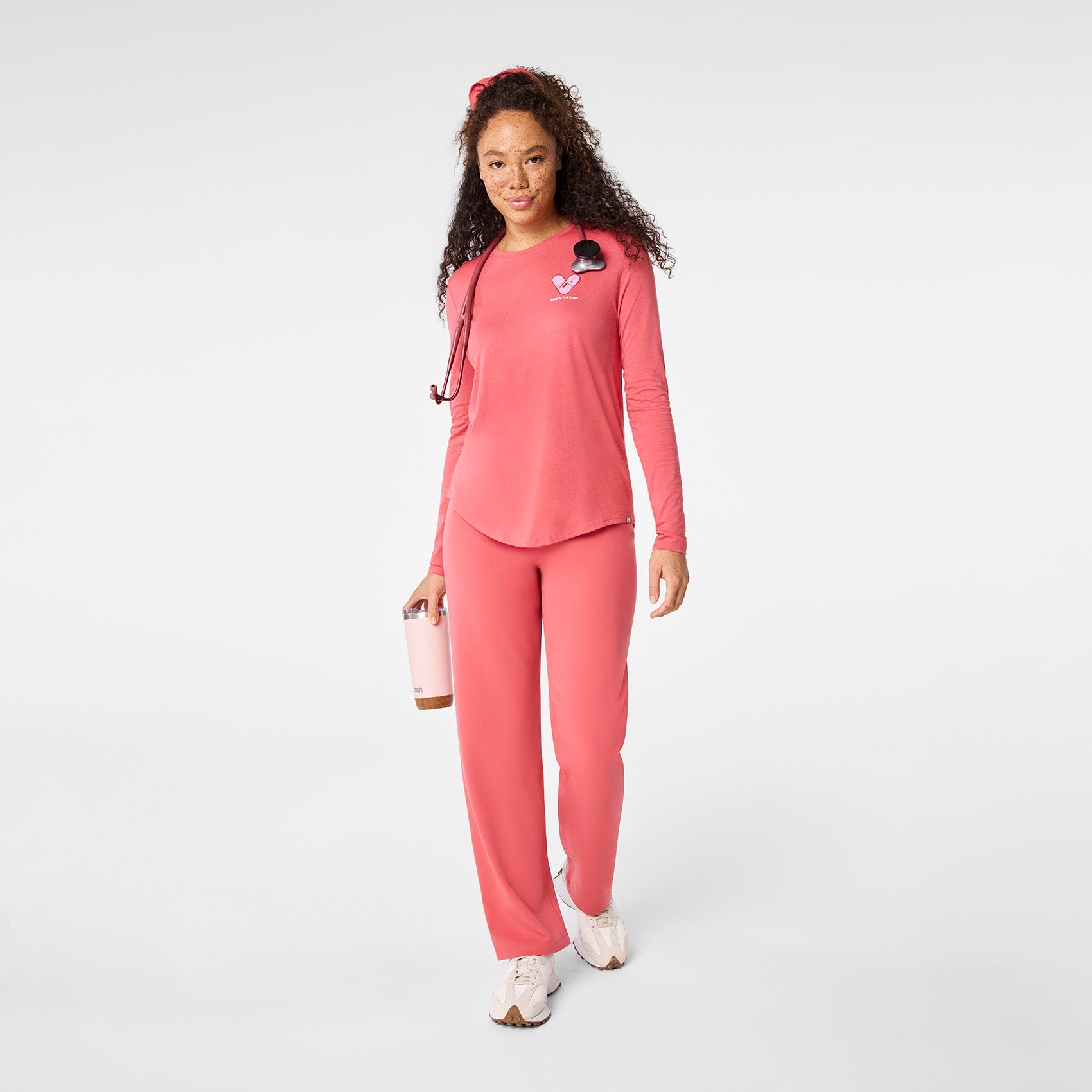 Love Is the Cure Long-Sleeve Underscrub - Pulmonary Pink