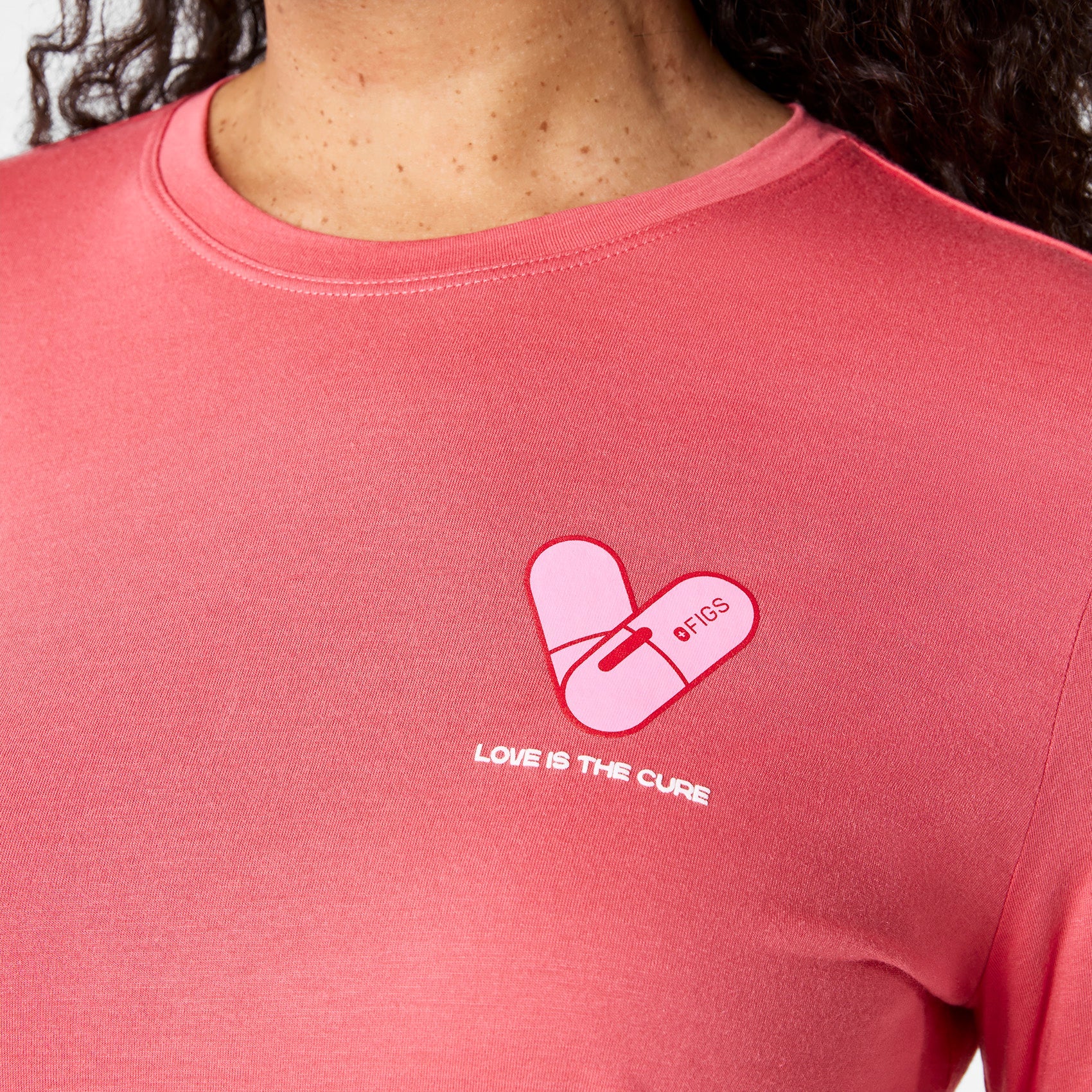 Love Is the Cure Long-Sleeve Underscrub - Pulmonary Pink
