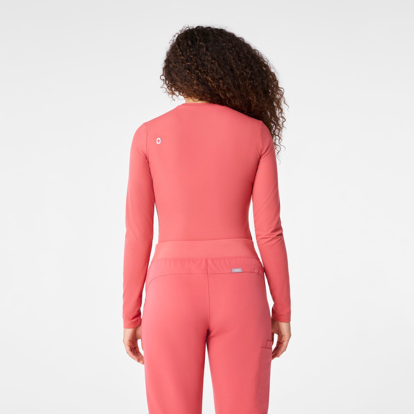 Palmer Ribbed Long-Sleeve Underscrub - Pulmonary Pink