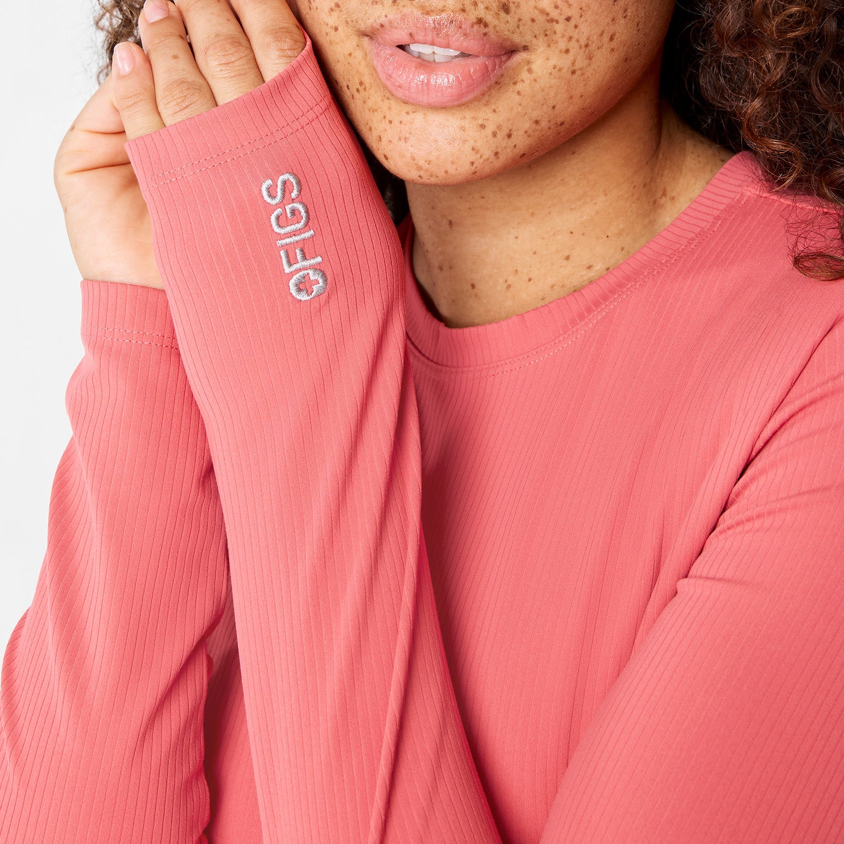 Palmer Ribbed Long-Sleeve Underscrub - Pulmonary Pink