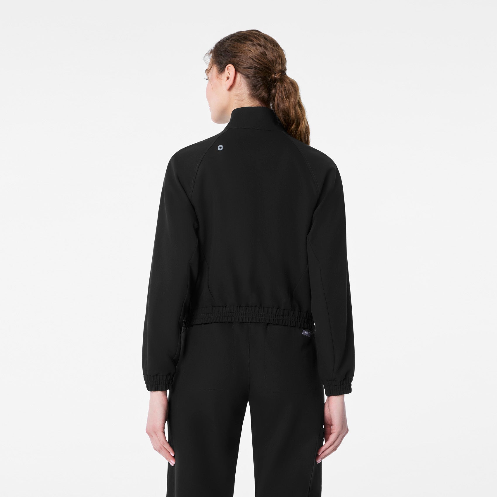 Sydney Cropped Scrub Jacket - Black
