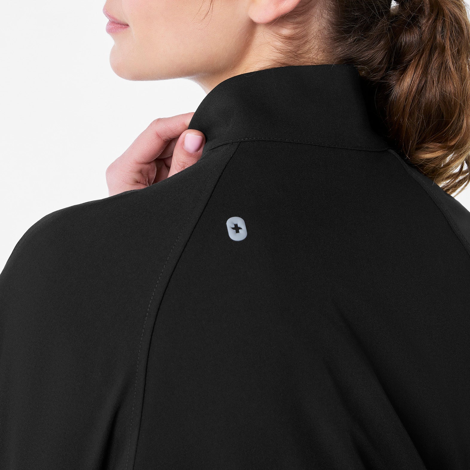 Sydney Cropped Scrub Jacket - Black