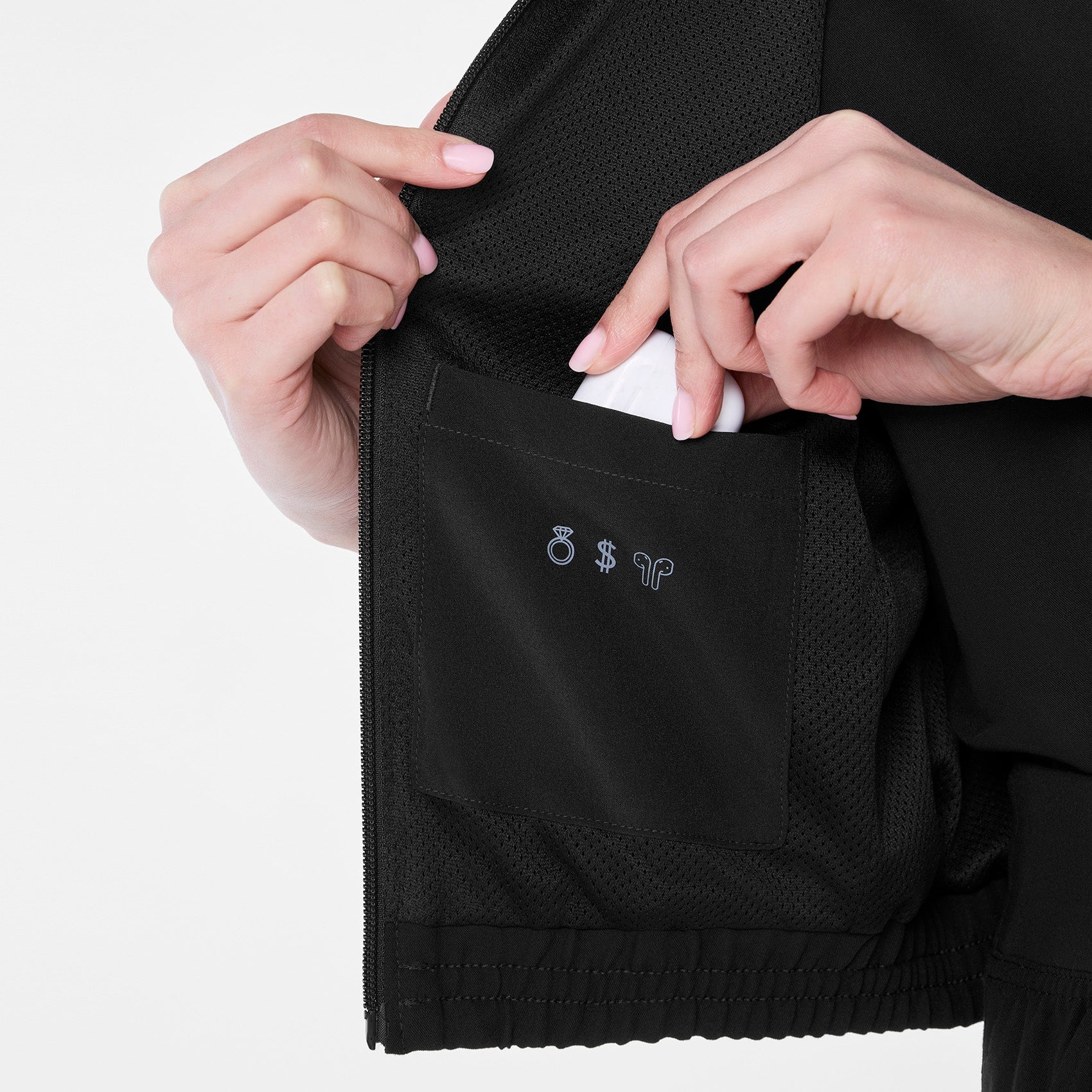 Sydney Cropped Scrub Jacket - Black