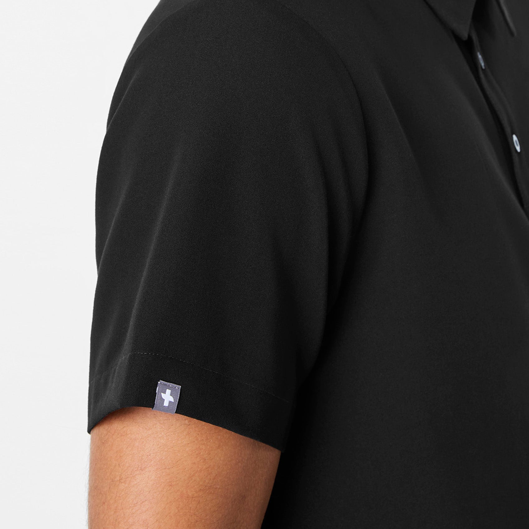 Eugene Polo Scrub Top - Black