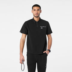 Jasper Polo Scrub Top - Black