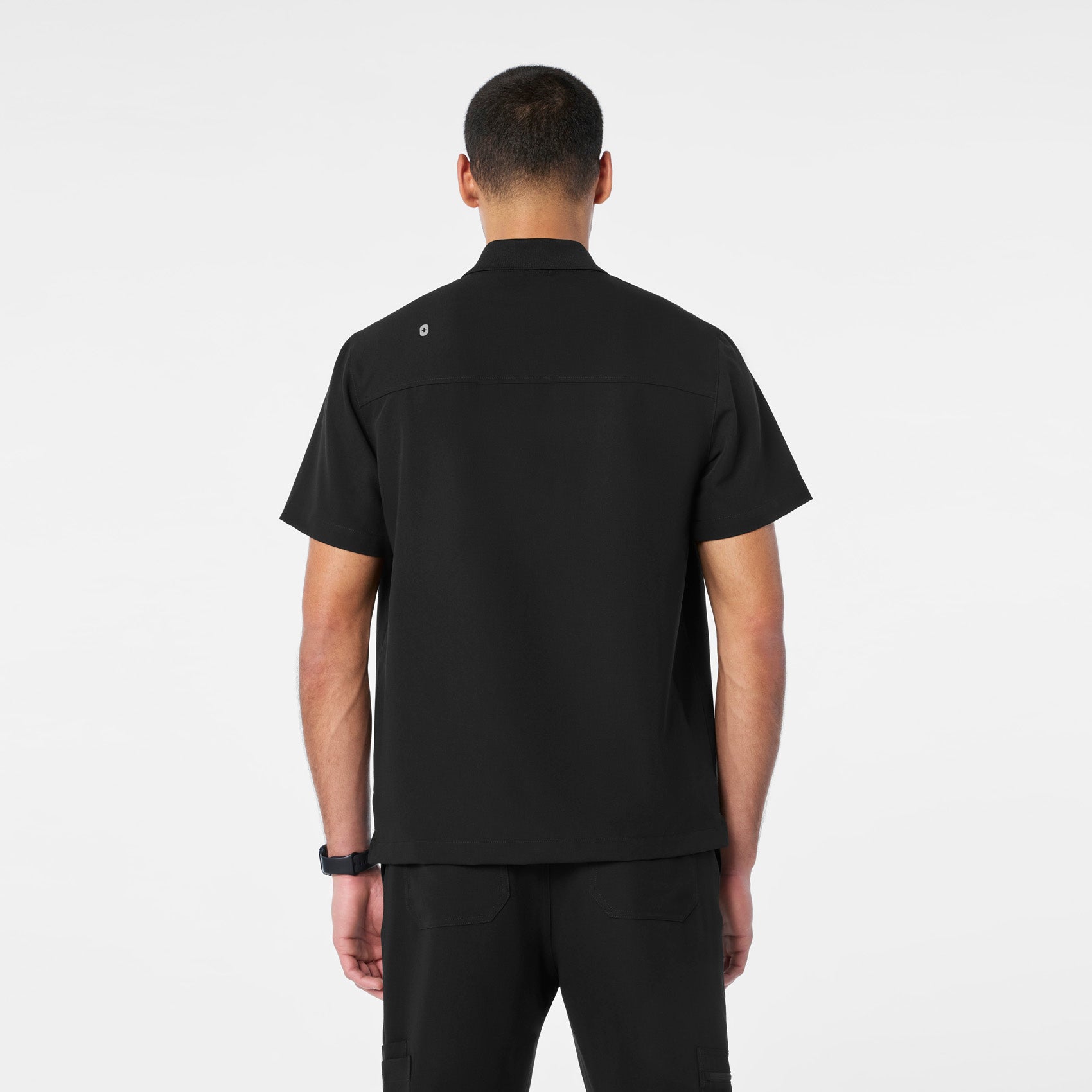 Jasper Polo Scrub Top - Black