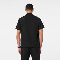 Jasper Polo Scrub Top - Black