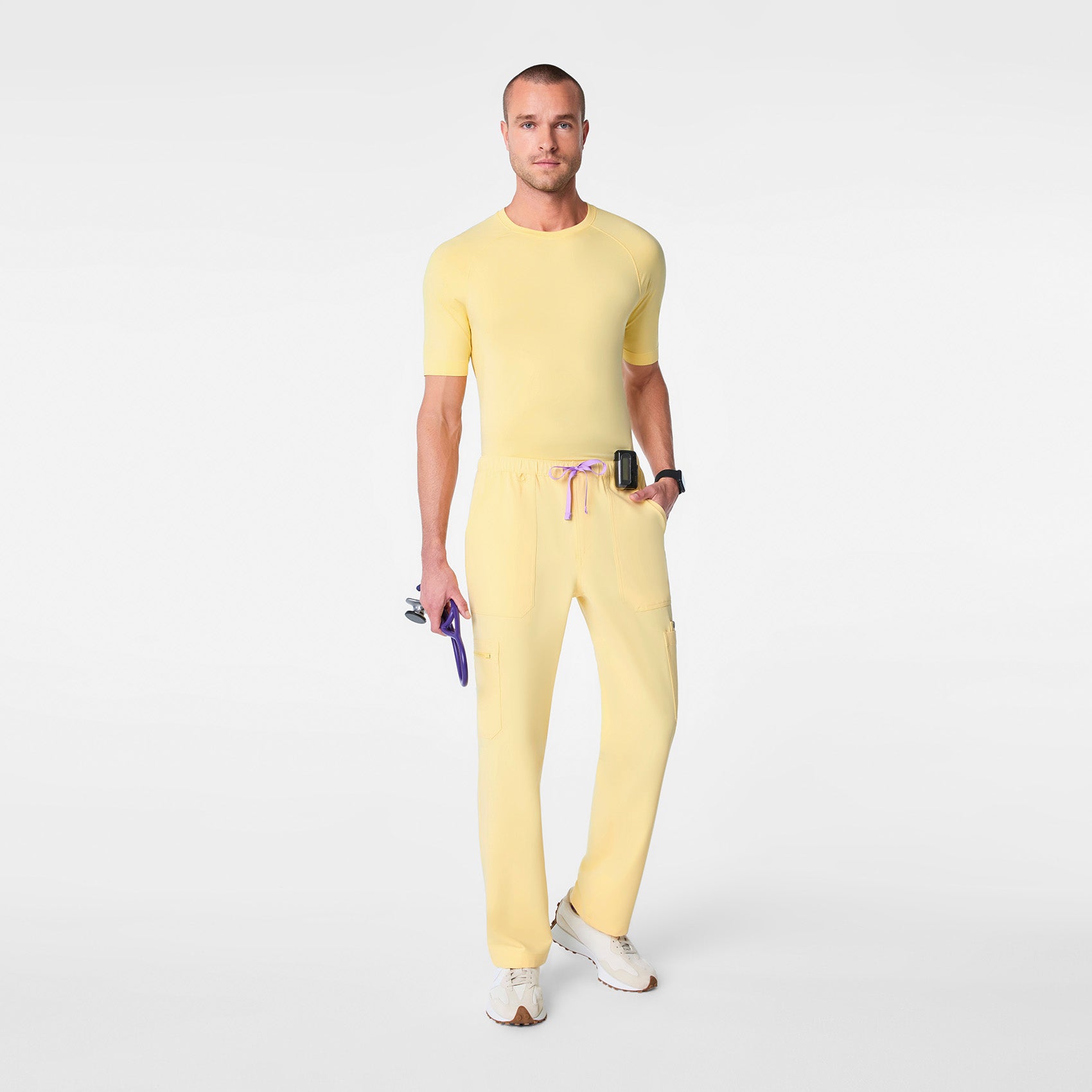 Makato Seamless Short-Sleeve Underscrub - Butter Yellow