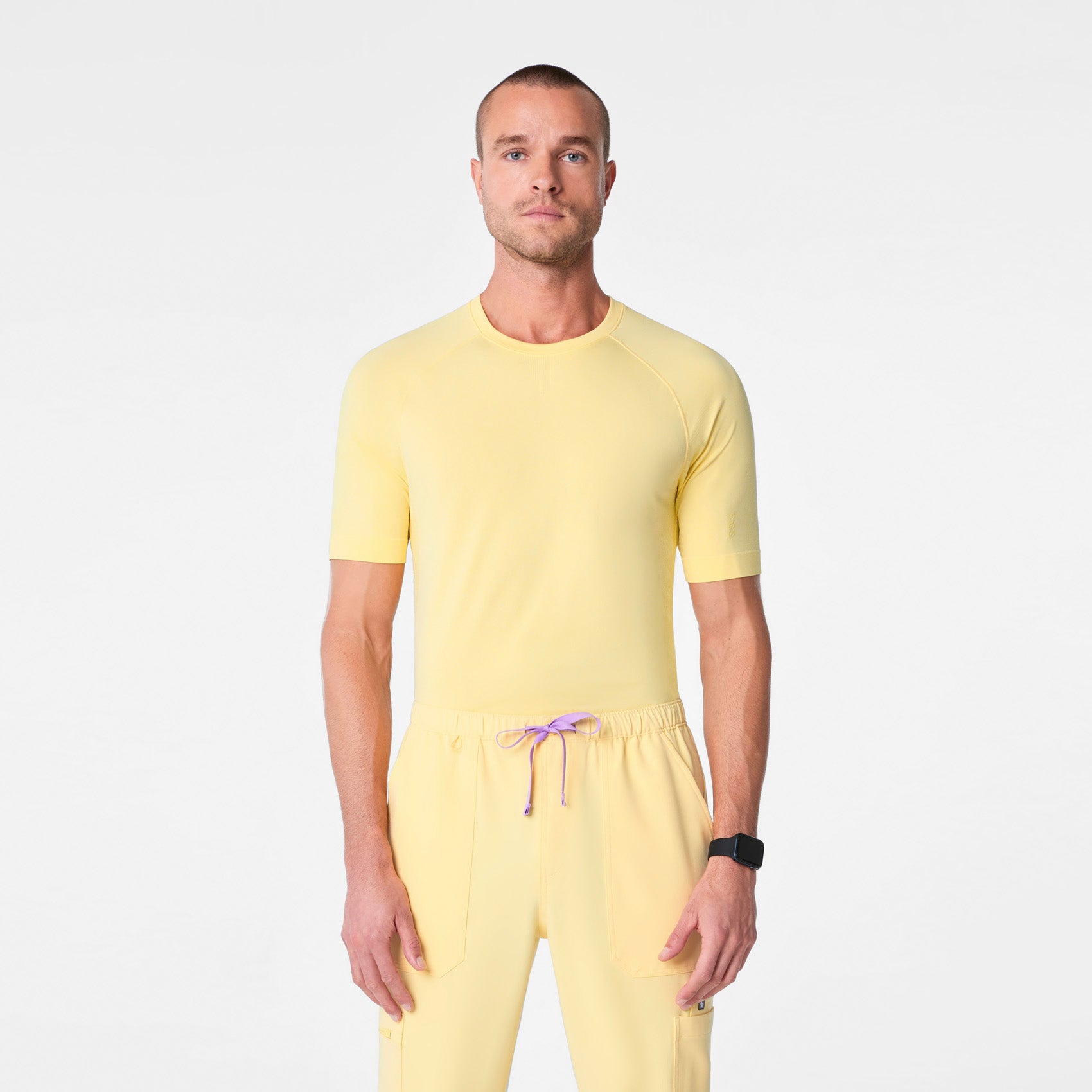 Makato Seamless Short-Sleeve Underscrub - Butter Yellow