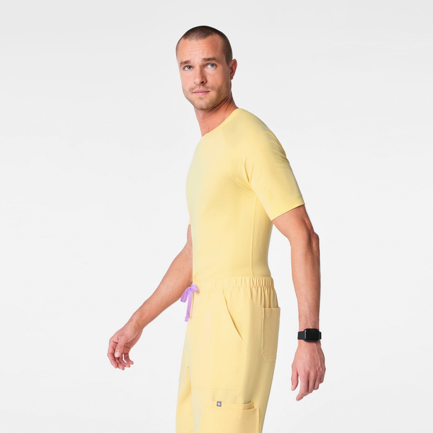 Makato Seamless Short-Sleeve Underscrub - Butter Yellow