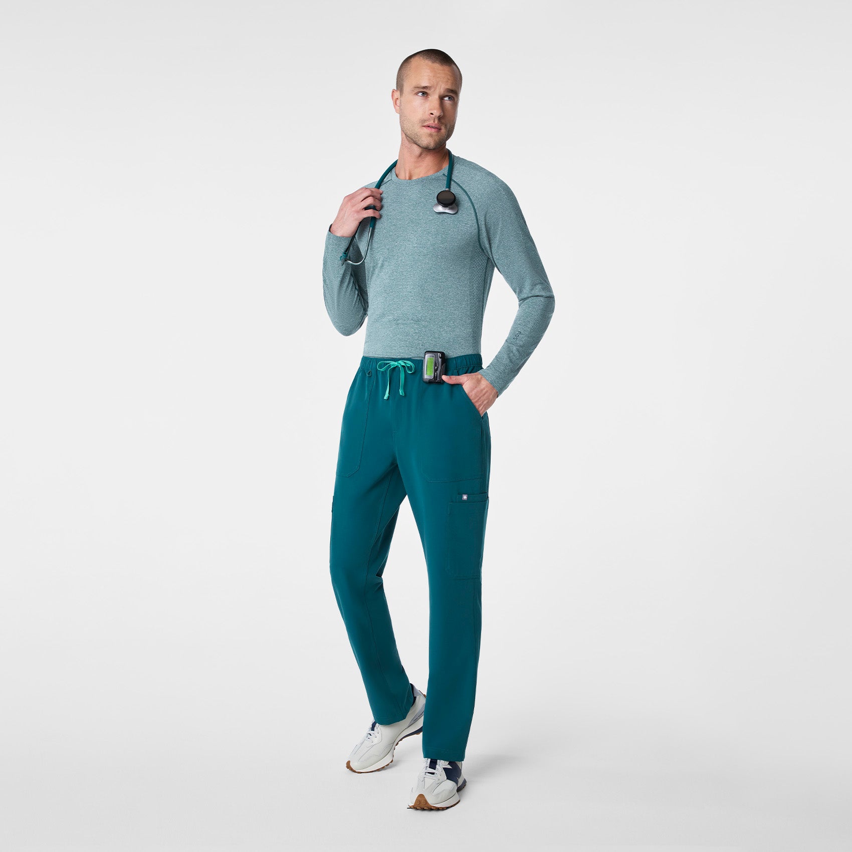 Makato Seamless Long-Sleeve Underscrub - Caribbean Blue