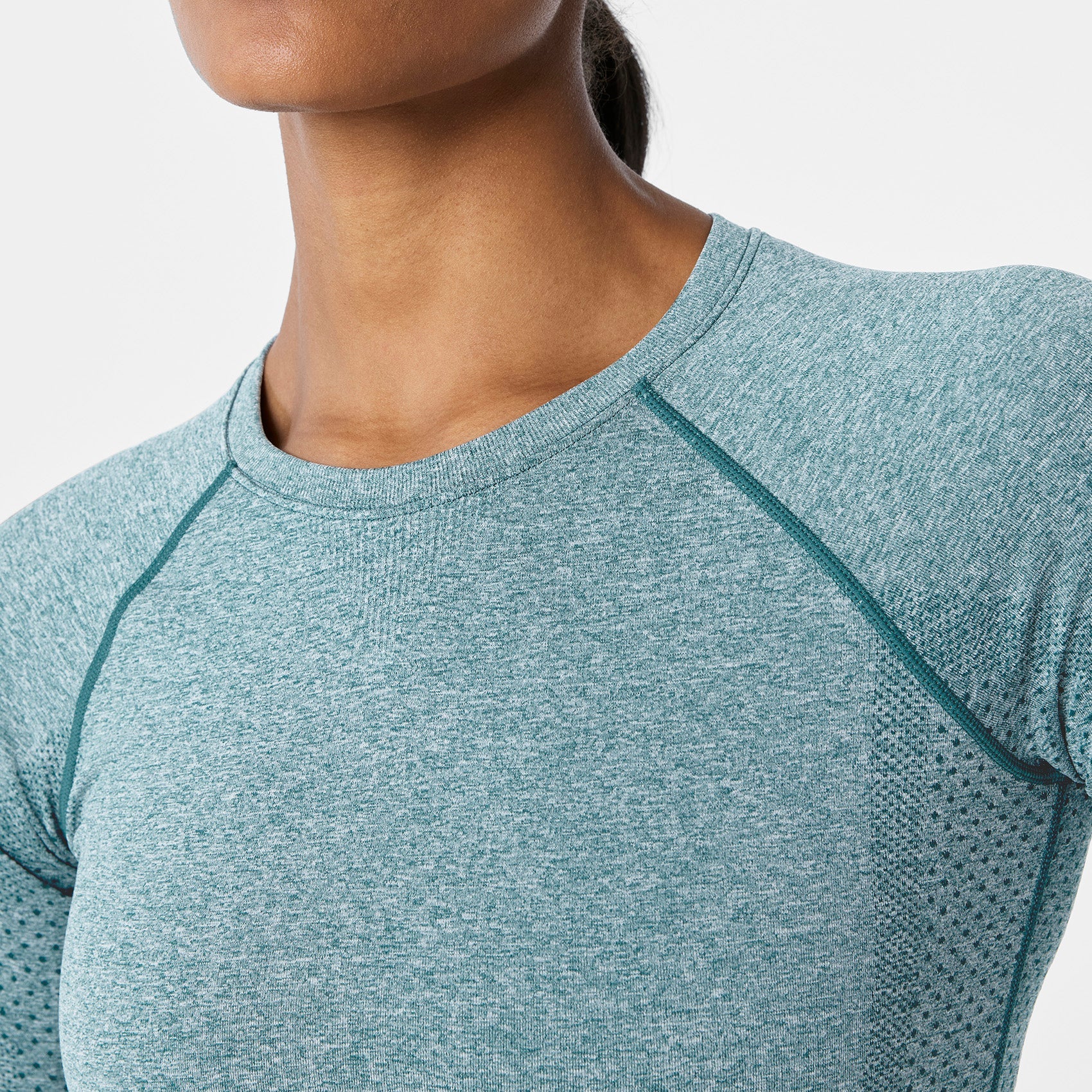 Salta Seamless Long-Sleeve Underscrub - Caribbean Blue
