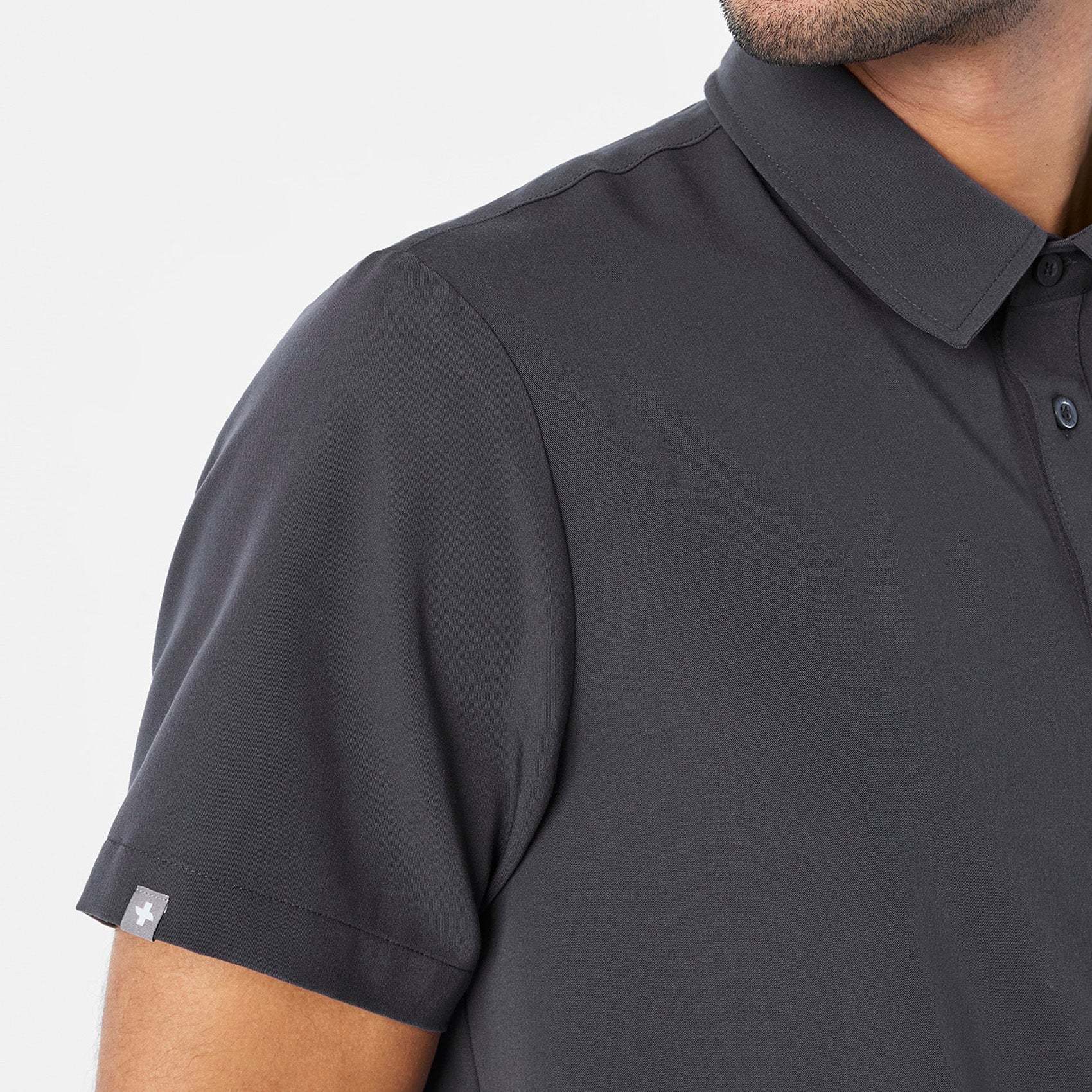 Eugene Polo Scrub Top - Charcoal
