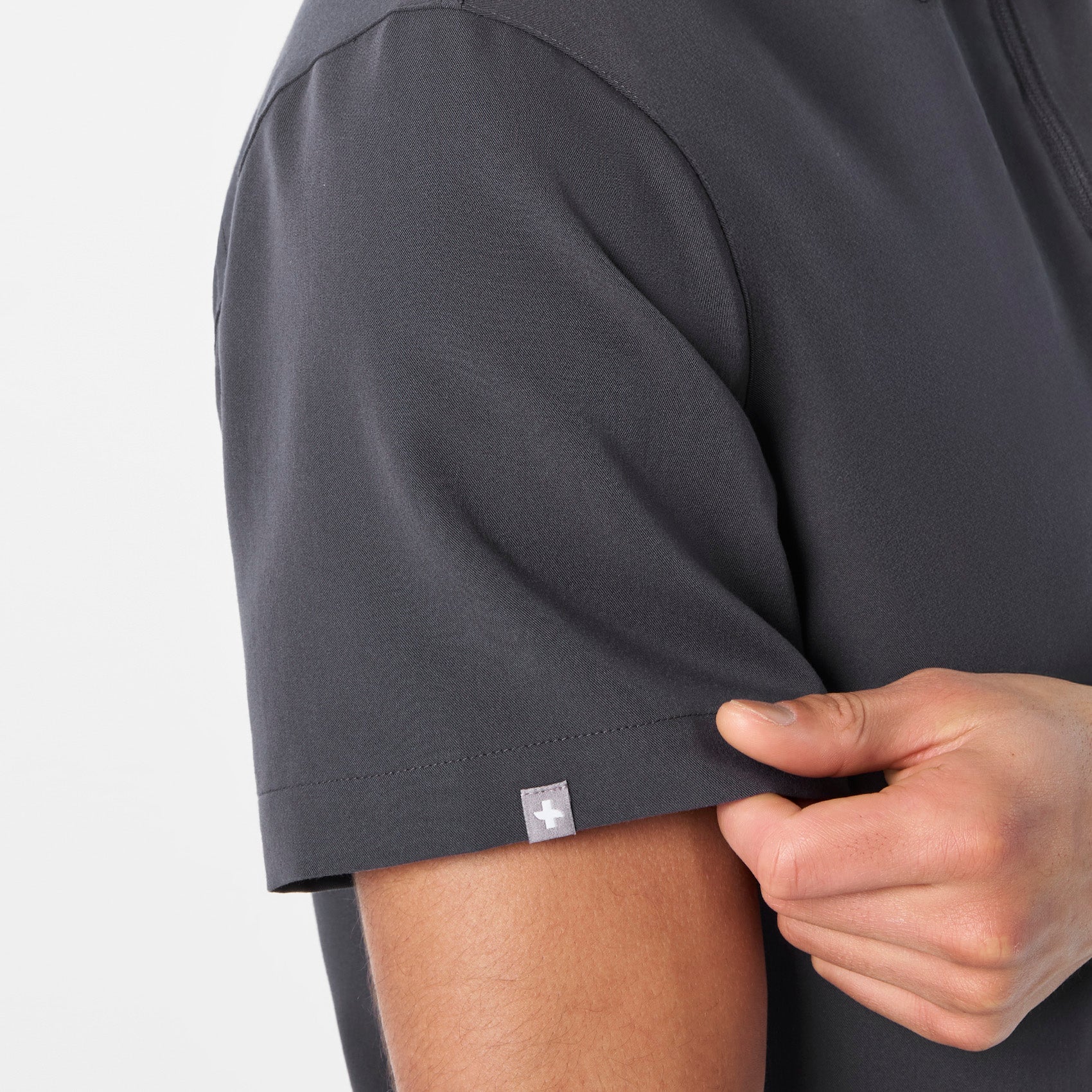 Jasper Polo Scrub Top - Charcoal