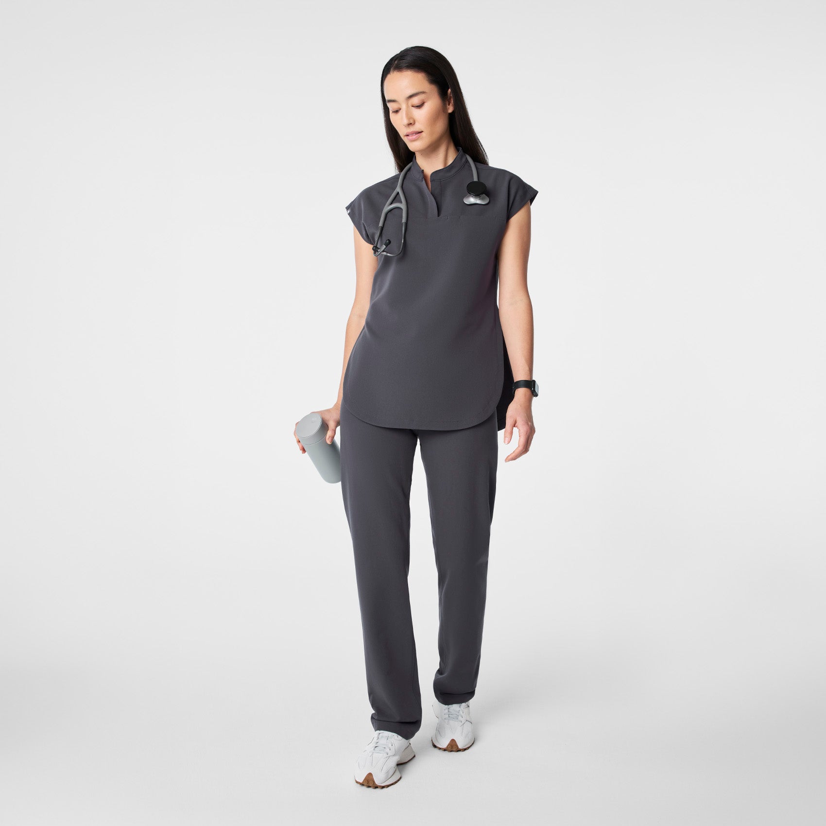 Rafaela Tunic Scrub Top™ - Charcoal