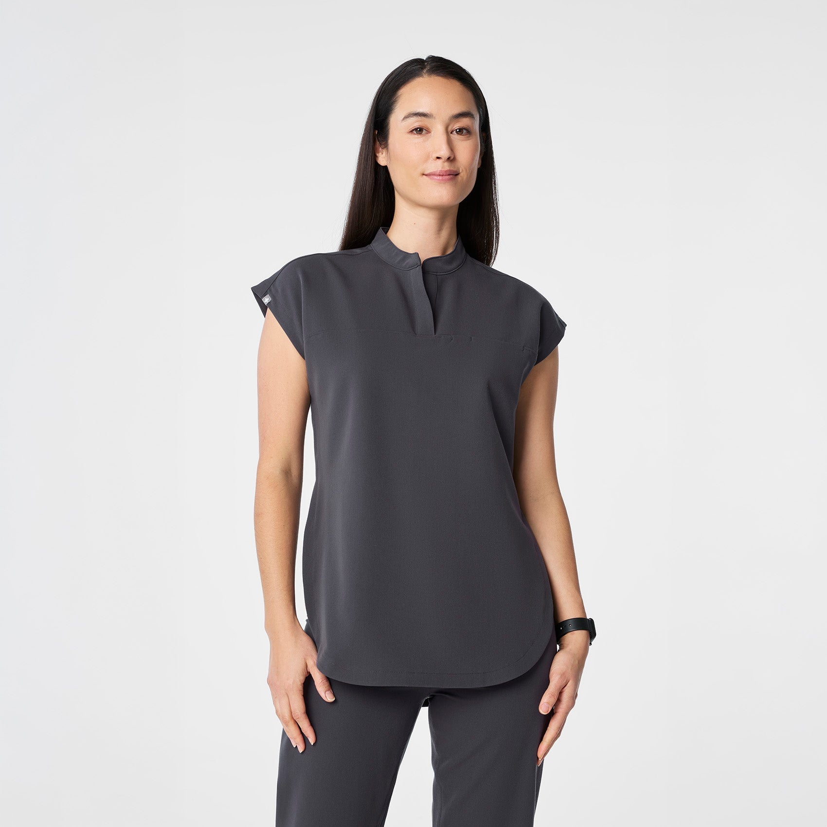 Rafaela Tunic Scrub Top™ - Charcoal
