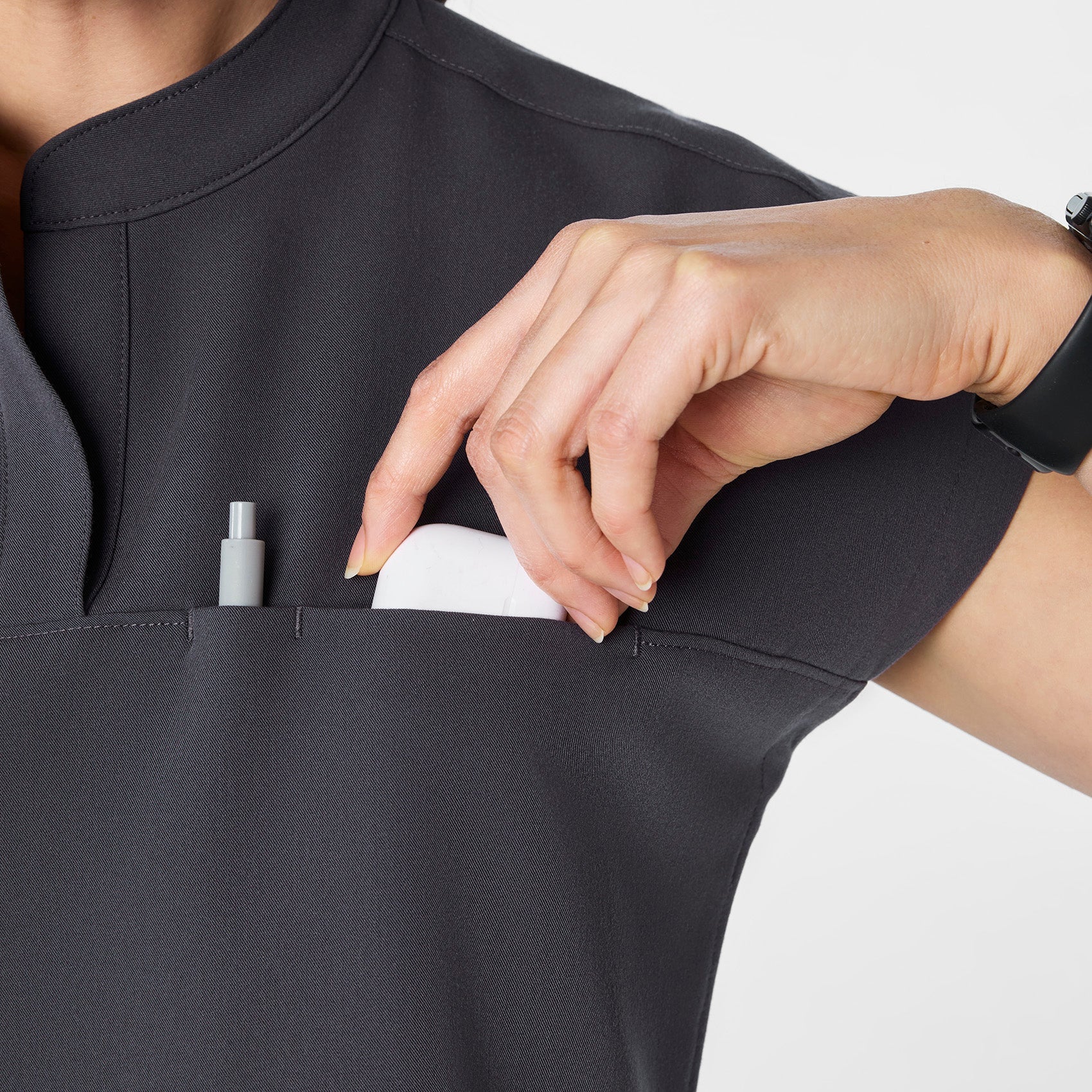 Rafaela Tunic Scrub Top™ - Charcoal