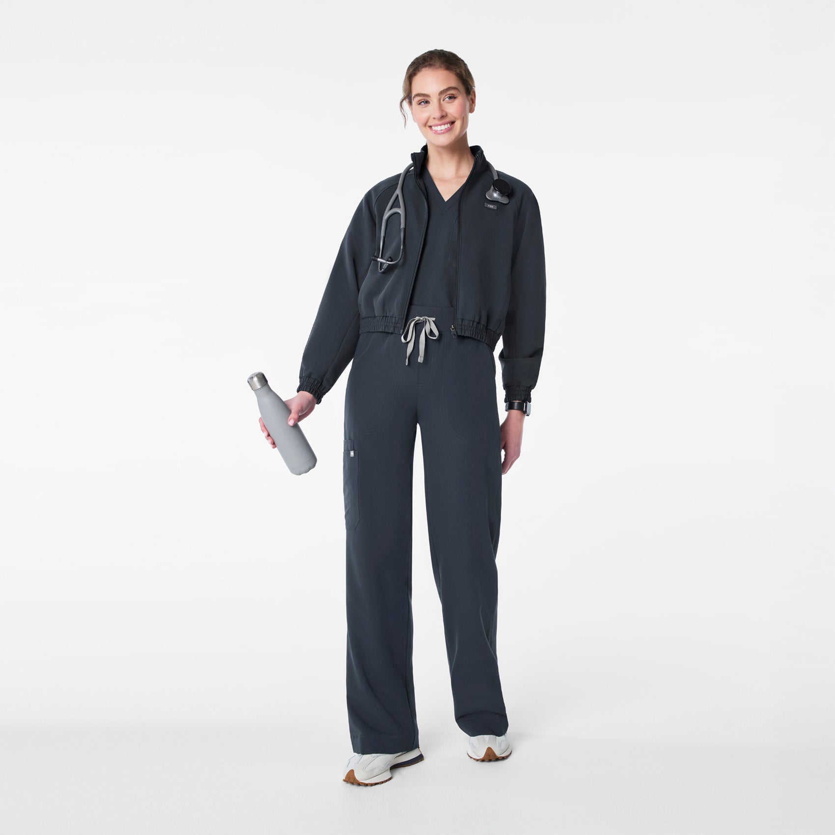 Sydney Cropped Scrub Jacket - Dark Harbor