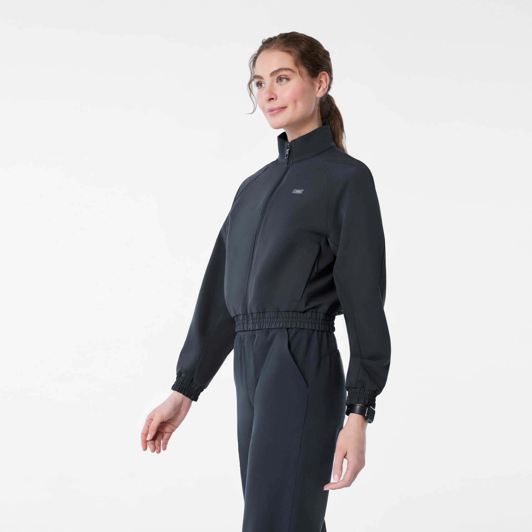 Sydney Cropped Scrub Jacket - Dark Harbor
