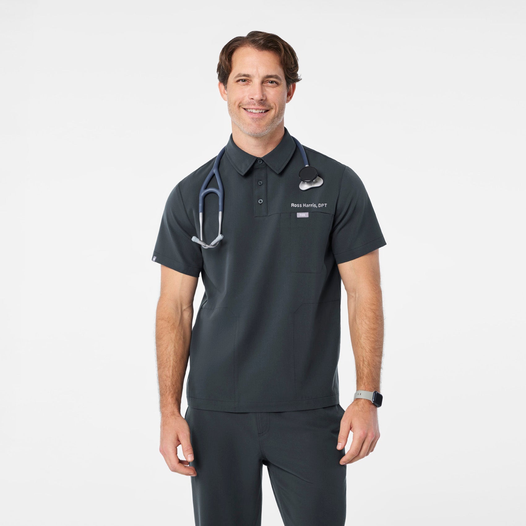 Eugene Polo Scrub Top - Dark Harbor