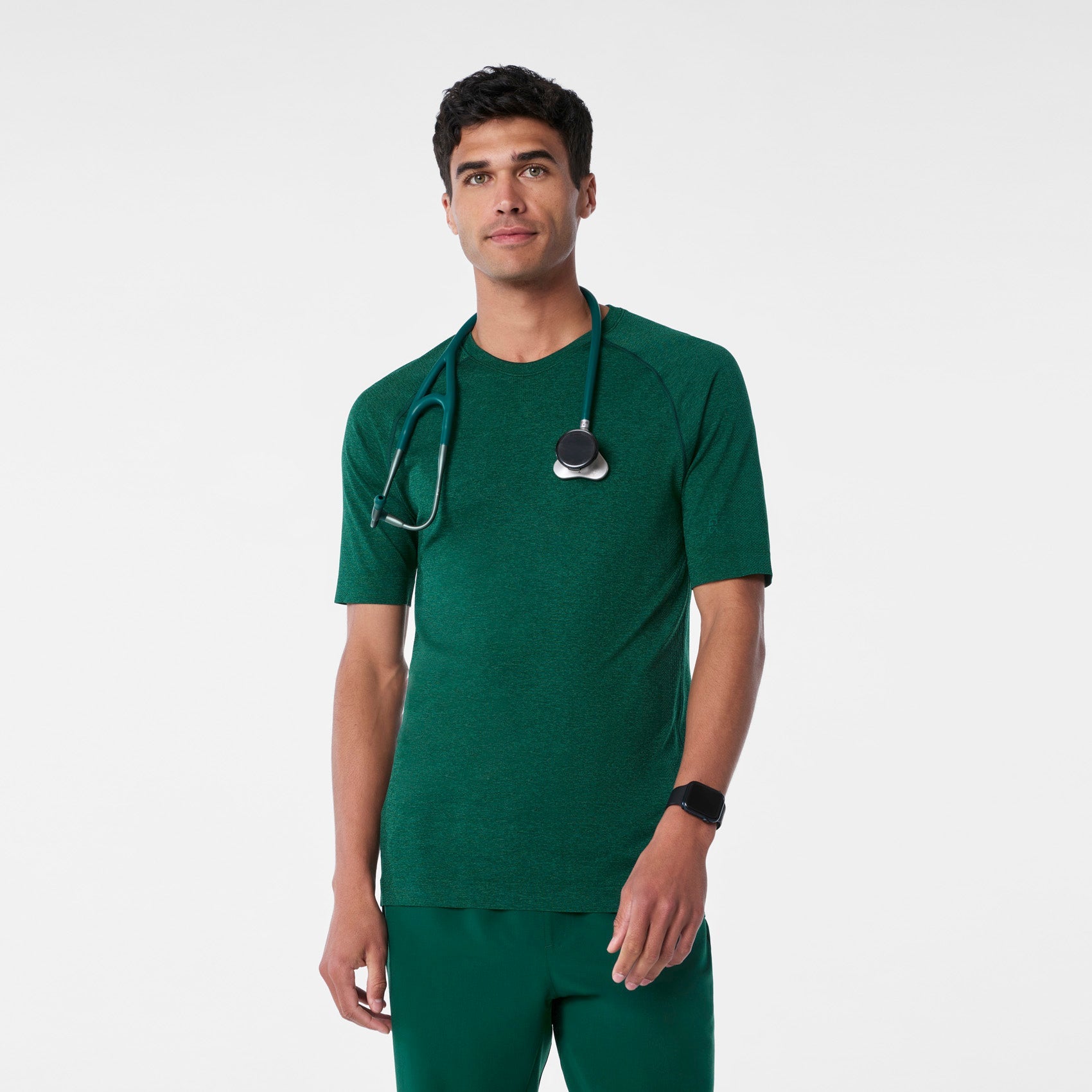 Makato Seamless Short-Sleeve Underscrub - Forest Green