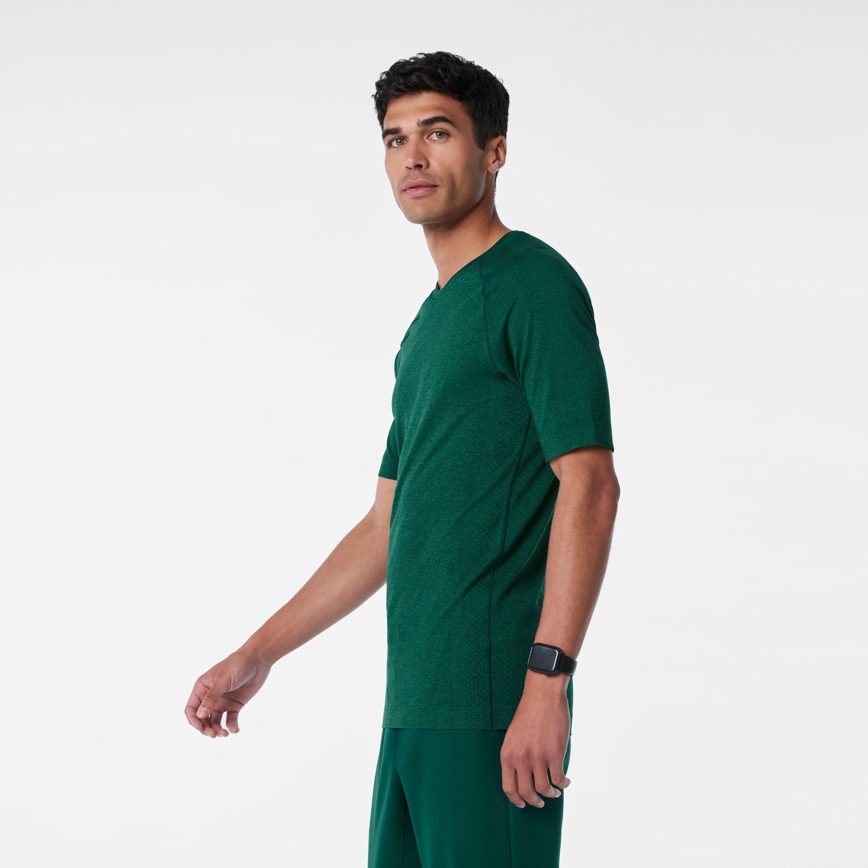 Makato Seamless Short-Sleeve Underscrub - Forest Green