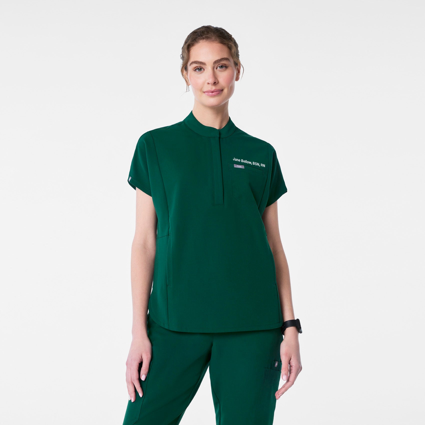 Montex Relaxed Scrub Top - Forest Green