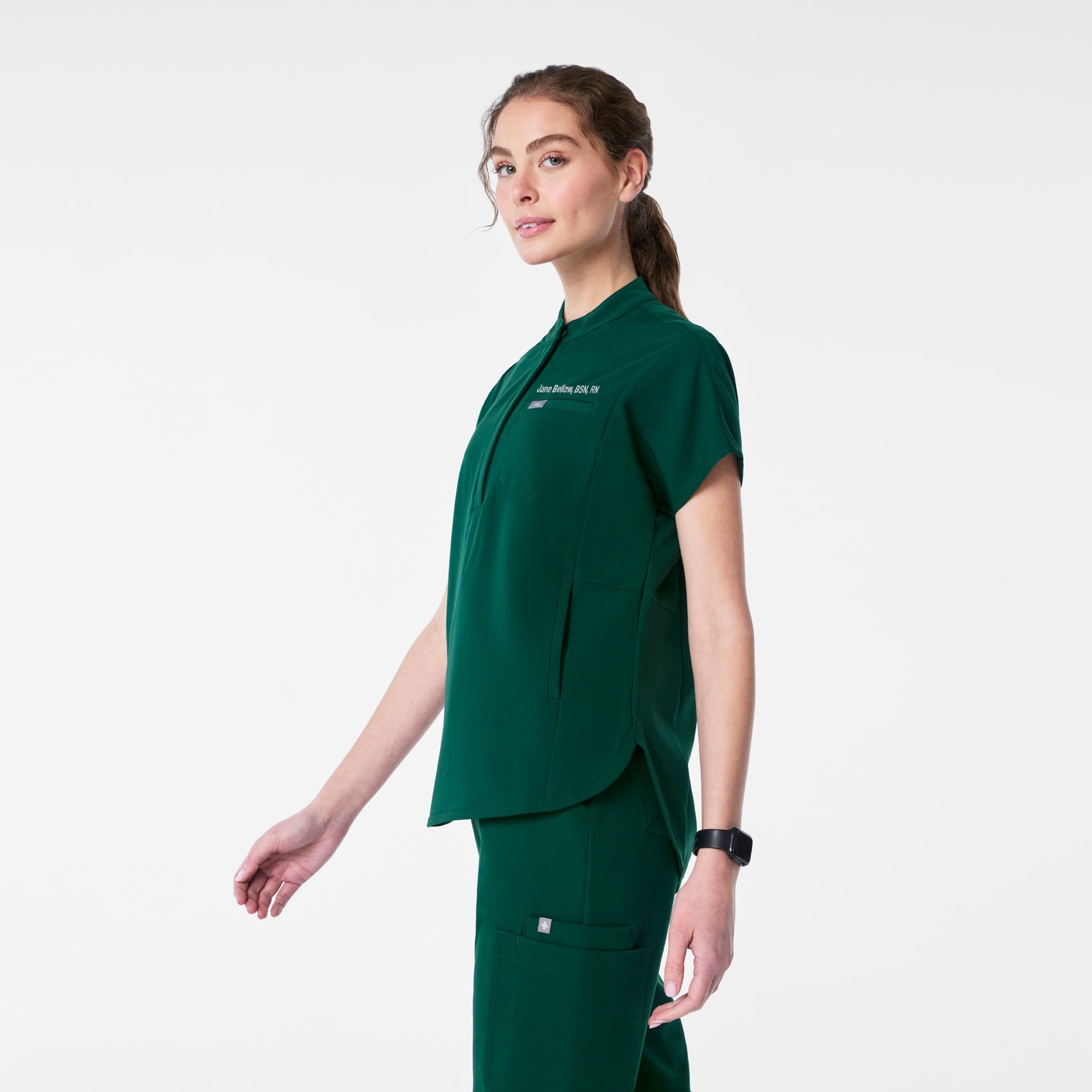 Montex Relaxed Scrub Top - Forest Green