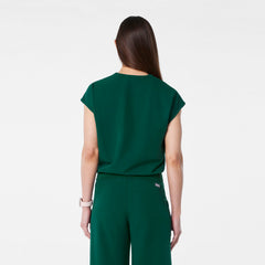 Raleigh Relaxed Scrub Top - Forest Green