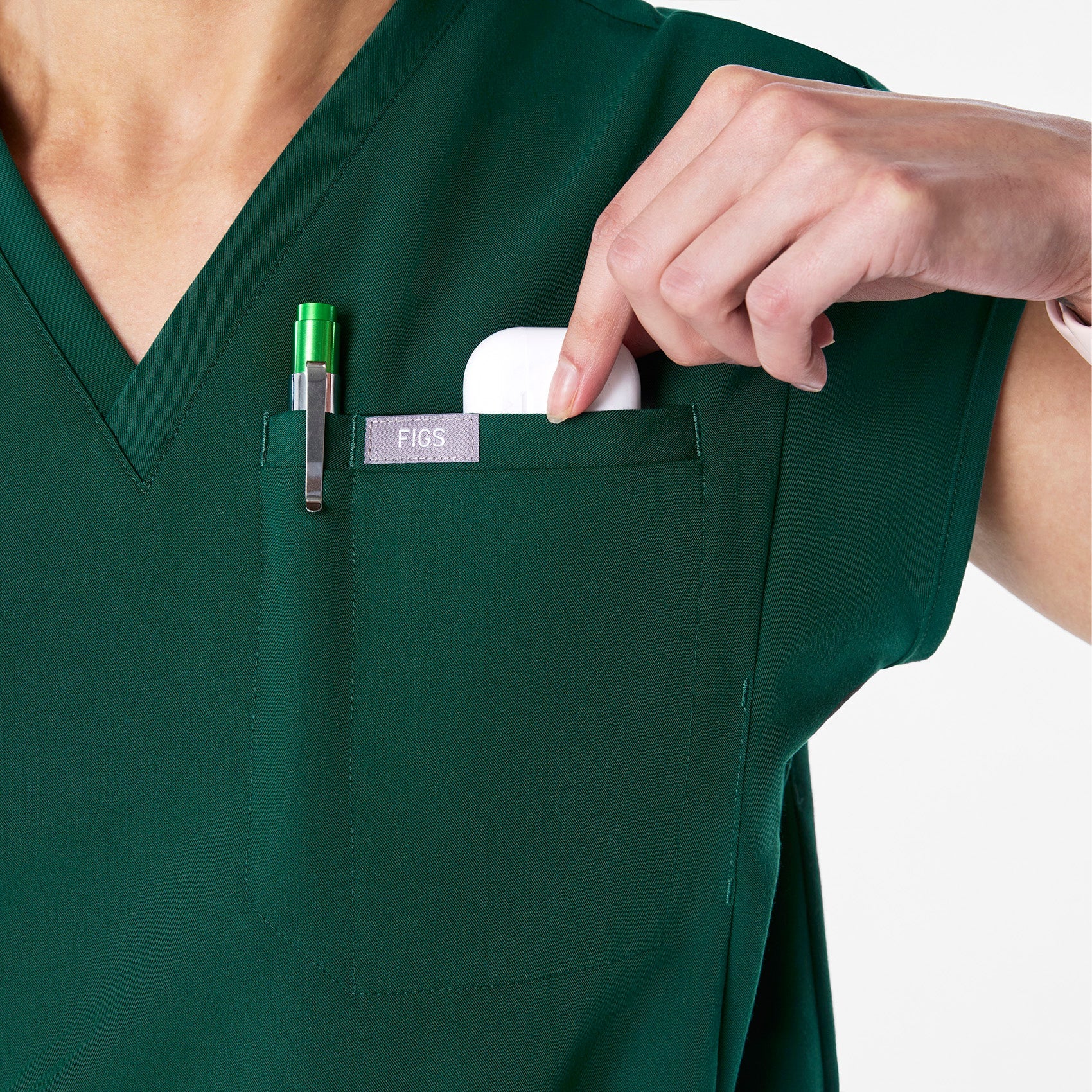Raleigh Relaxed Scrub Top - Forest Green