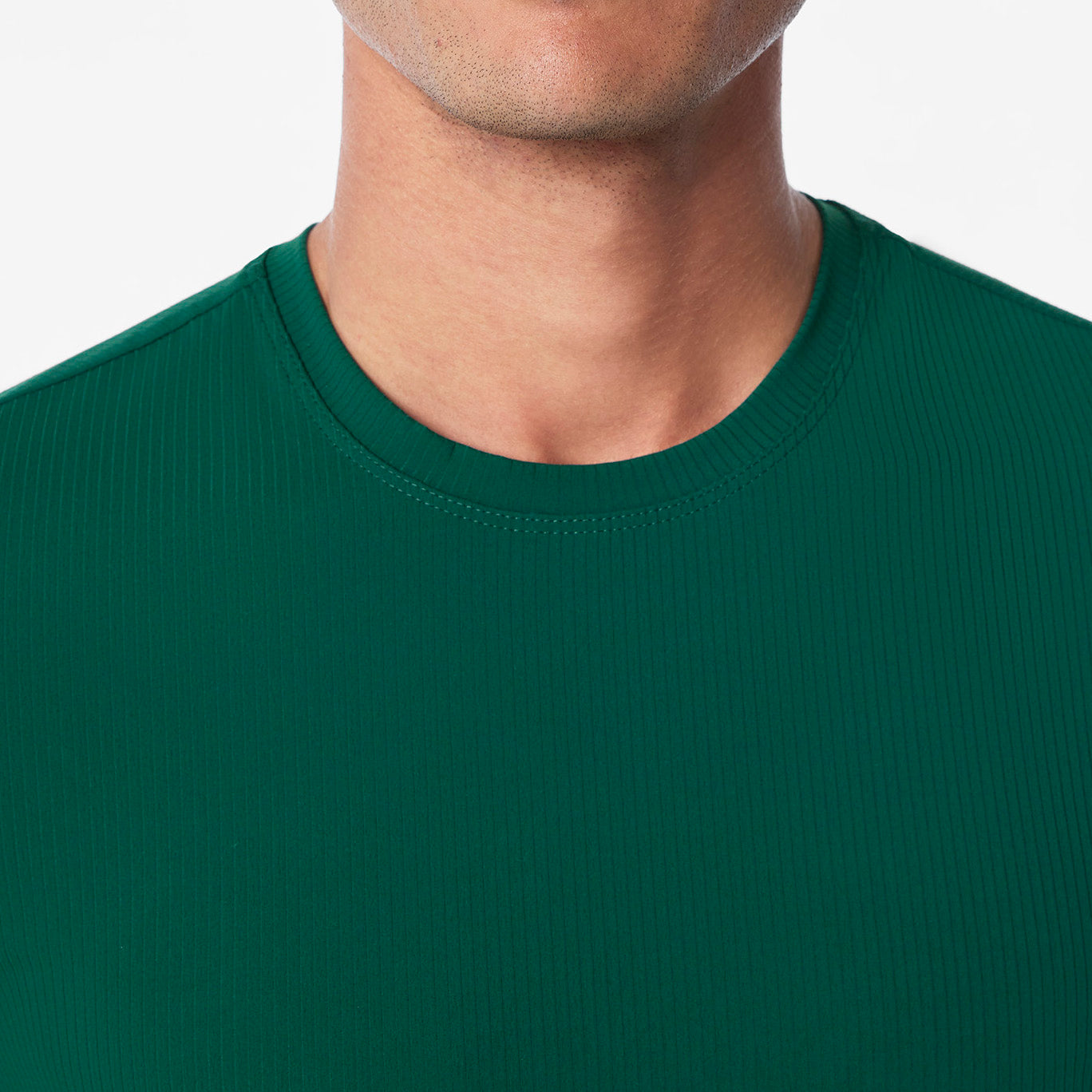 Thomas Ribbed Long-Sleeve Underscrub - Forest Green