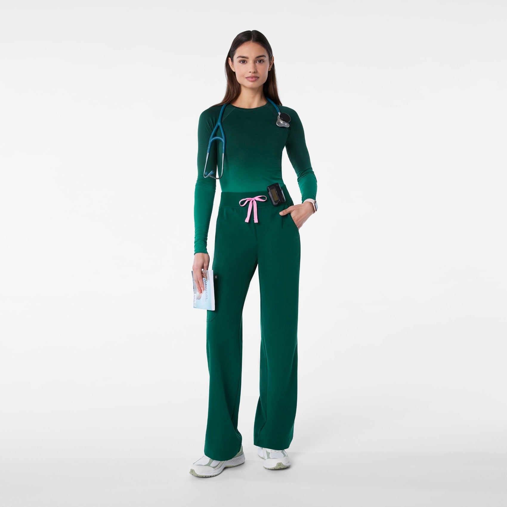 Salta Ombre Long-Sleeve Underscrub - Ombre Forest Green