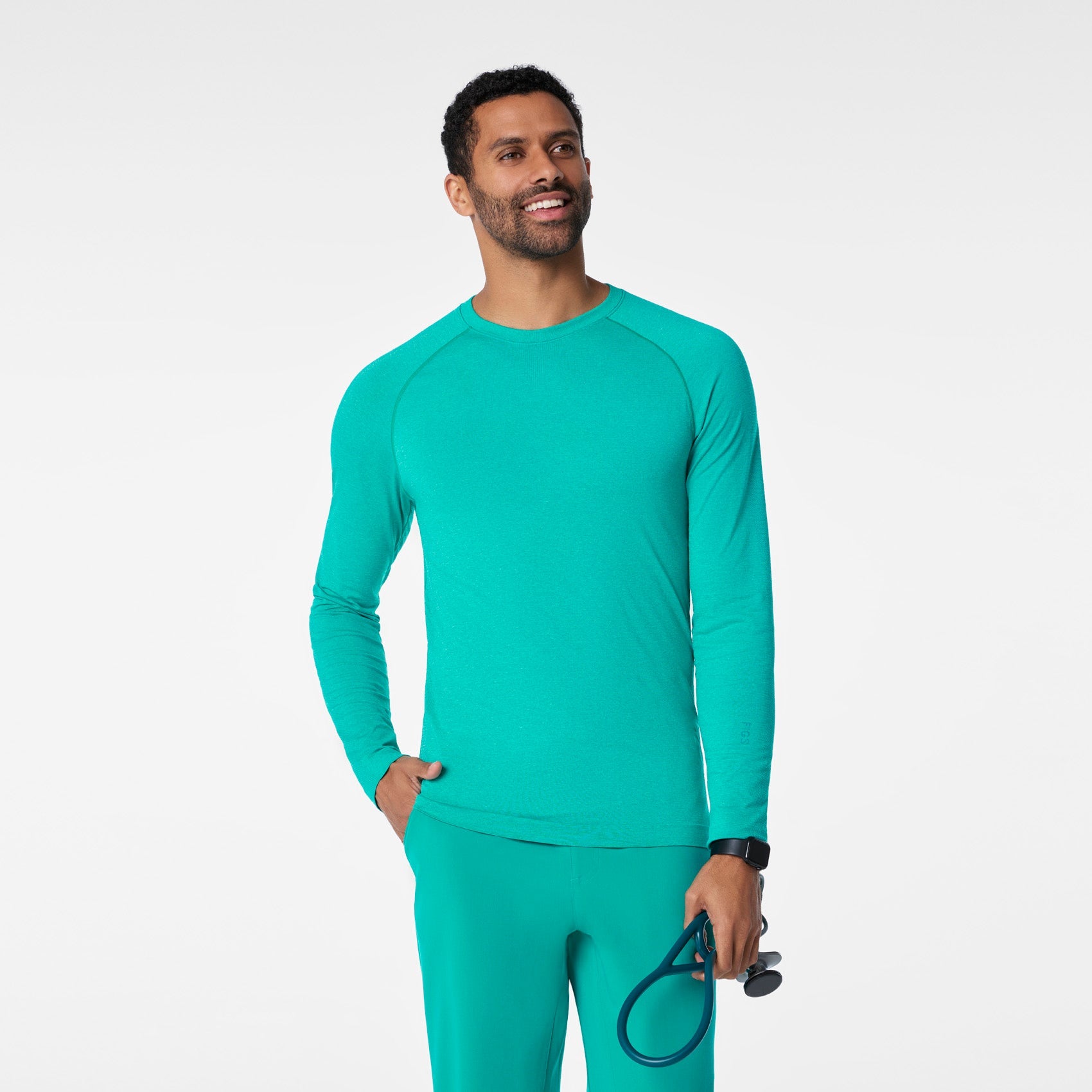 Makato Seamless Long-Sleeve Underscrub - Lagoon