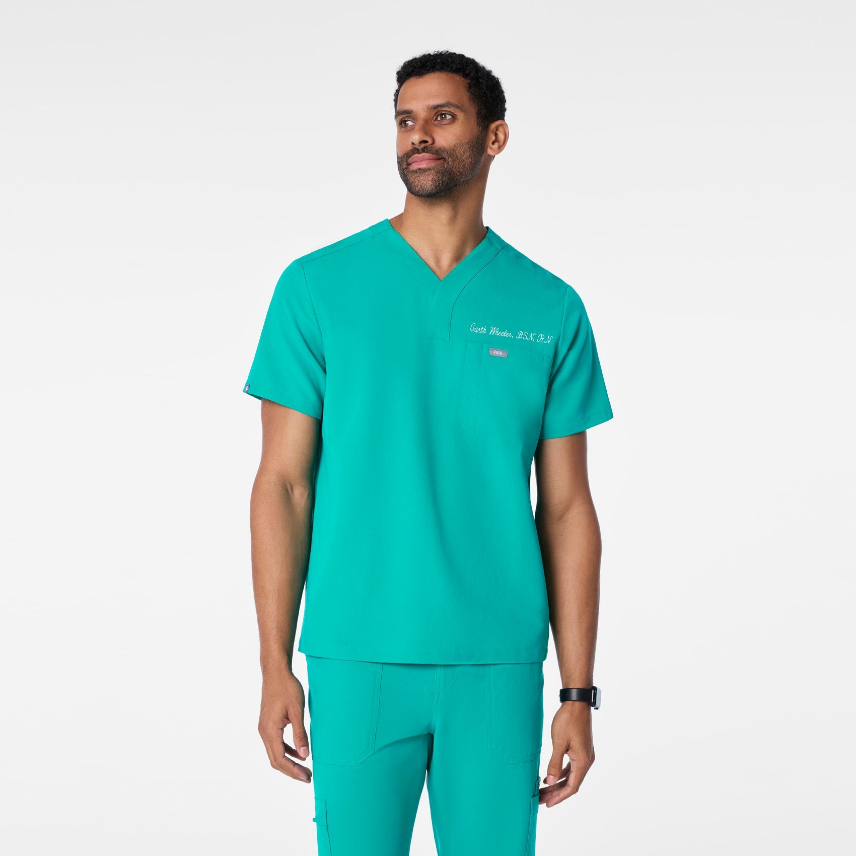 Surrey V-Neck Scrub Top - Lagoon